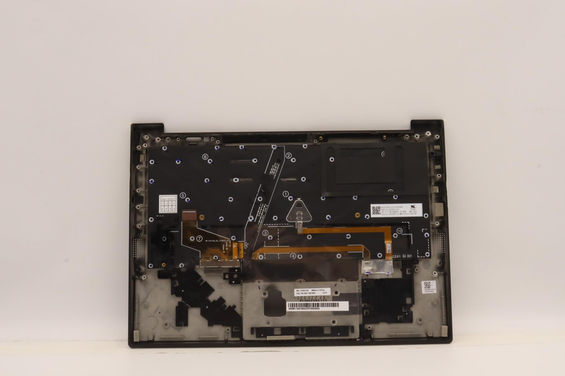 5M11K07684 - Original Lenovo Keyboard with Upper Cover (Palmrest),English,Deep Black,WLAN