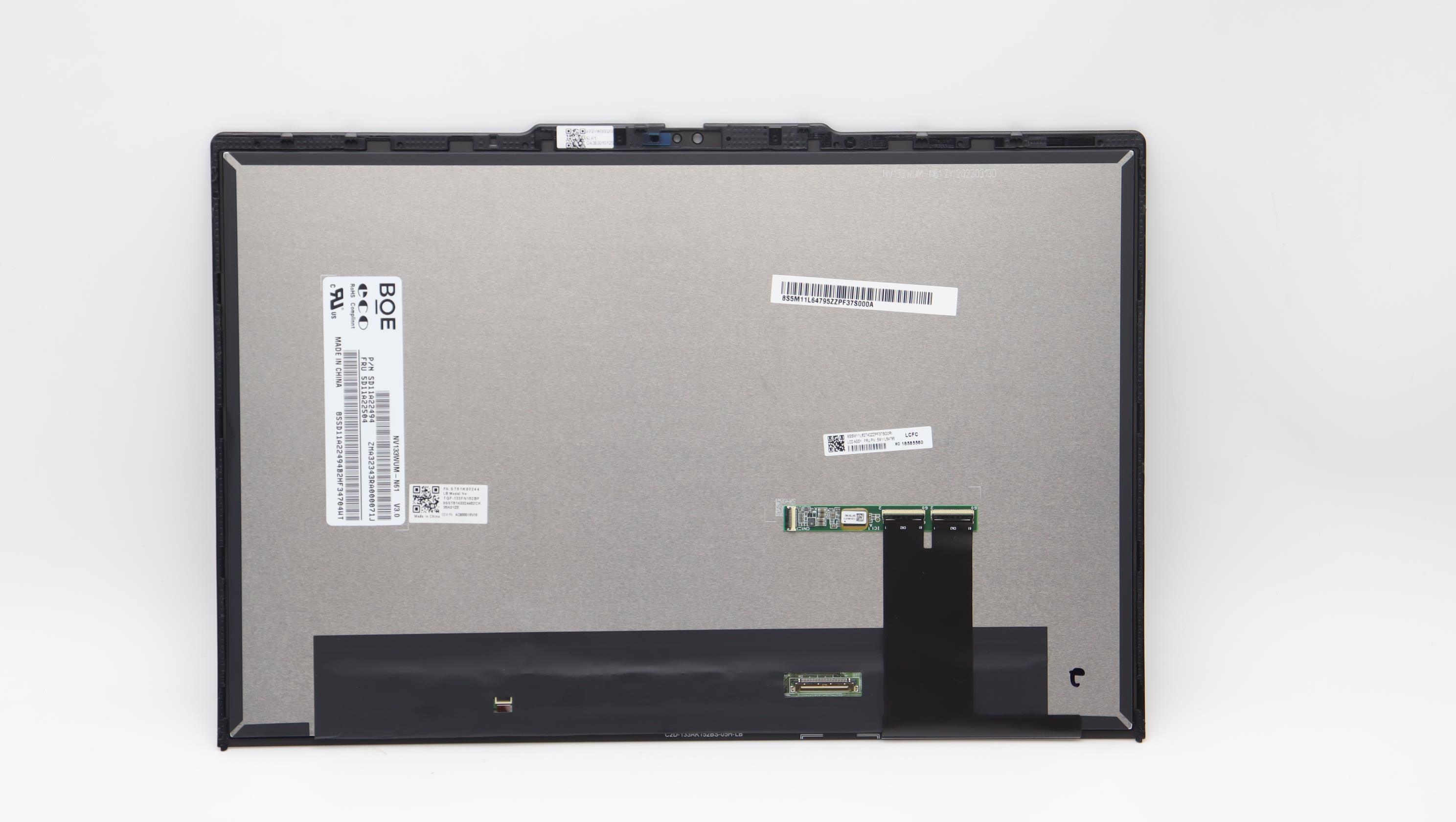 5M11L64795 - Original Lenovo LCD Module,13.3", WUXGA, Touch, Anti-Reflection, Anti-Smudge, IPS, 300nit, 100% SRGB