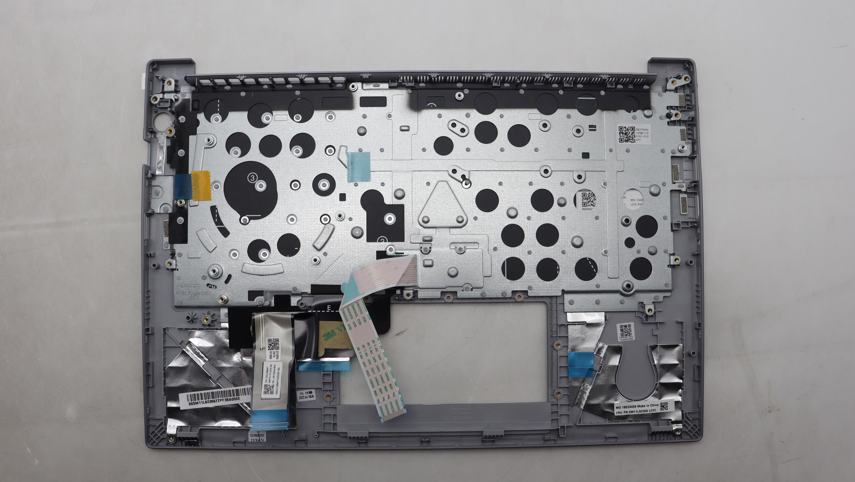 5M11L92369 - Original Lenovo Keyboard with Upper Cover (Palmrest), English, CHY, Arctic Grey