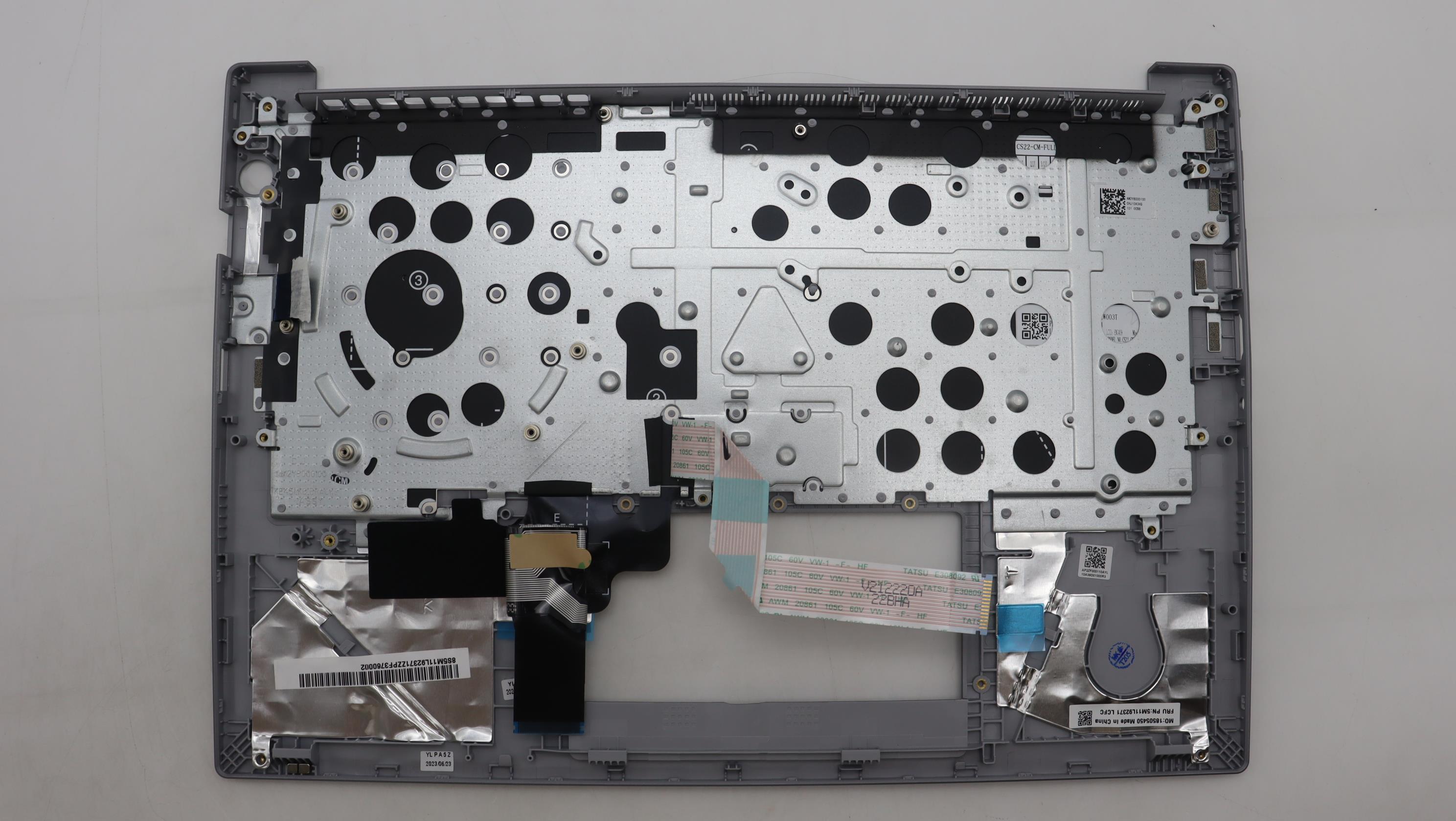 5M11L92371 - Original Lenovo Keyboard with Upper Cover (Palmrest), English, SRX, Arctic Grey
