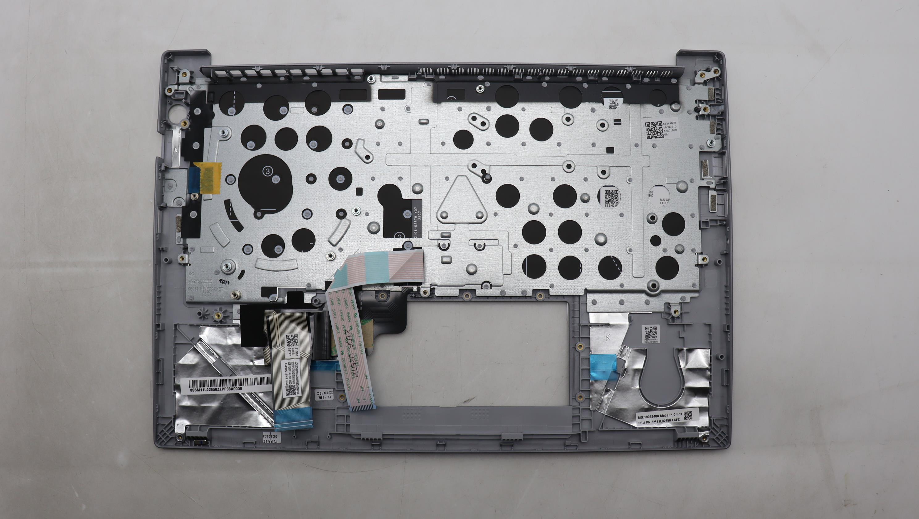 5M11L92650 - Original Lenovo Keyboard with Upper Cover (Palmrest), English, Backlight, CHY, Arctic Grey