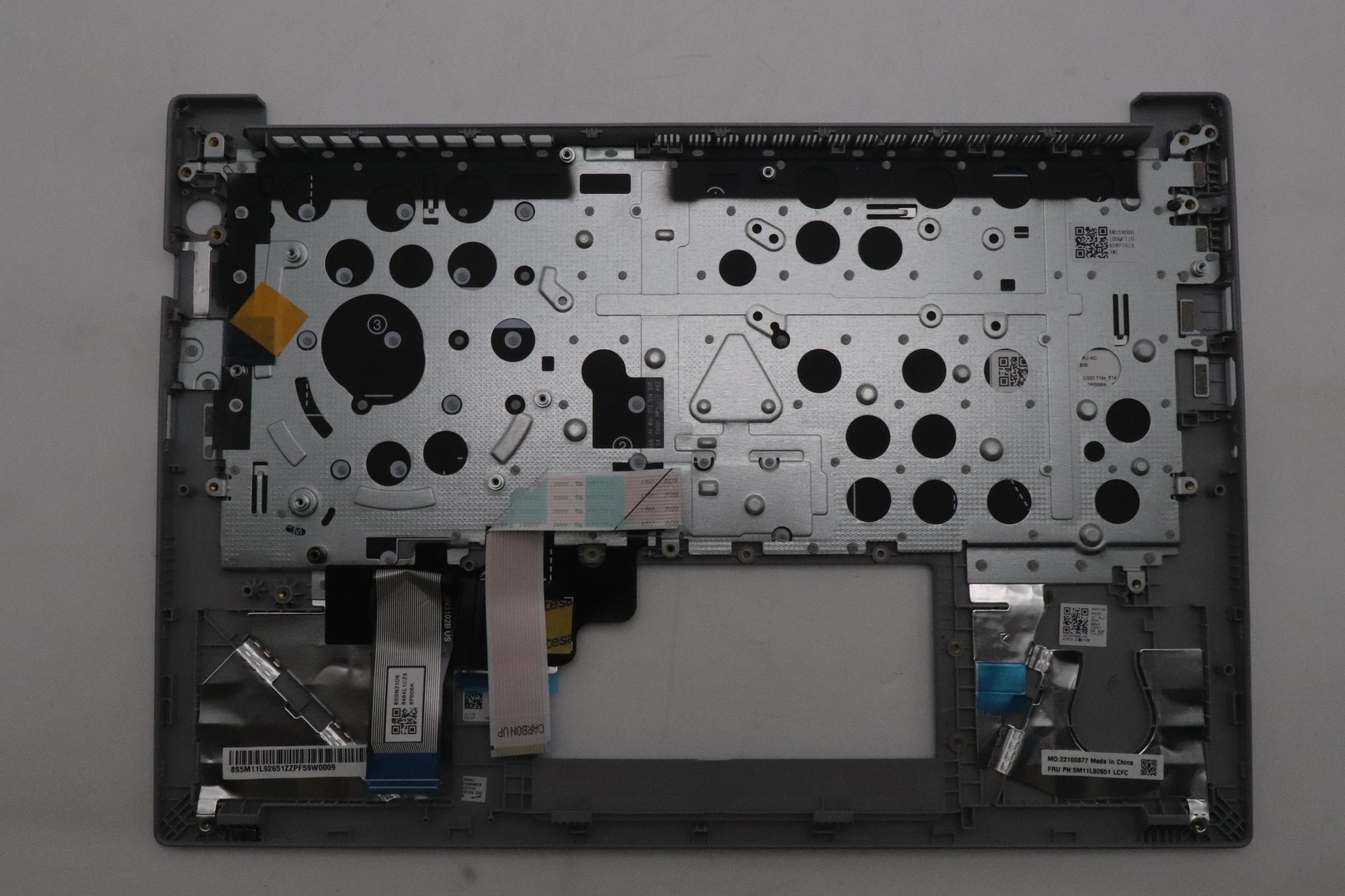 5M11L92651 - Original Lenovo Keyboard with Upper Cover (Palmrest), English, Backlight, LTN, Arctic Grey