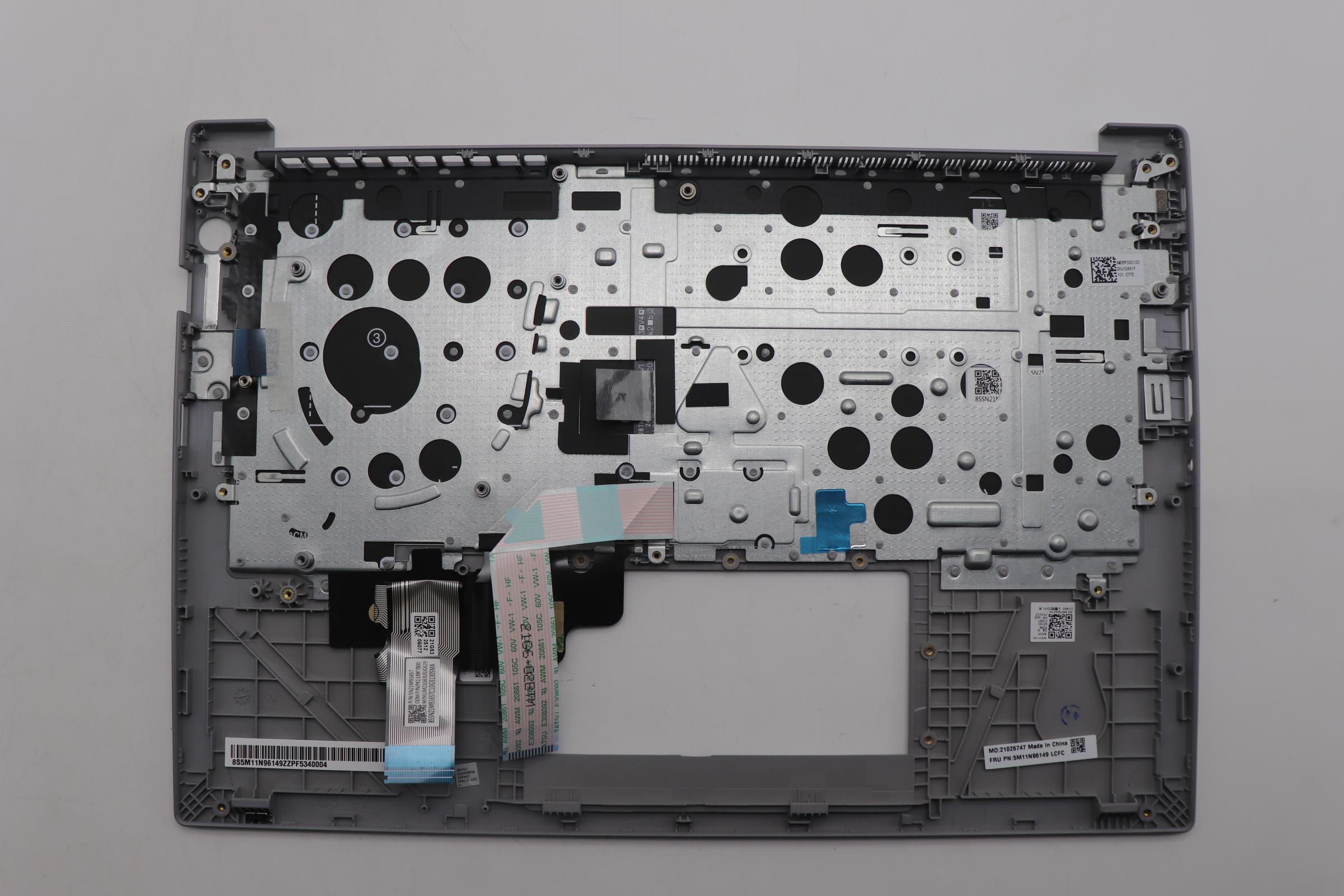 5M11N96149 - Original Lenovo Keyboard with Palmrest (Cover), English, Arctic Grey, Backlight