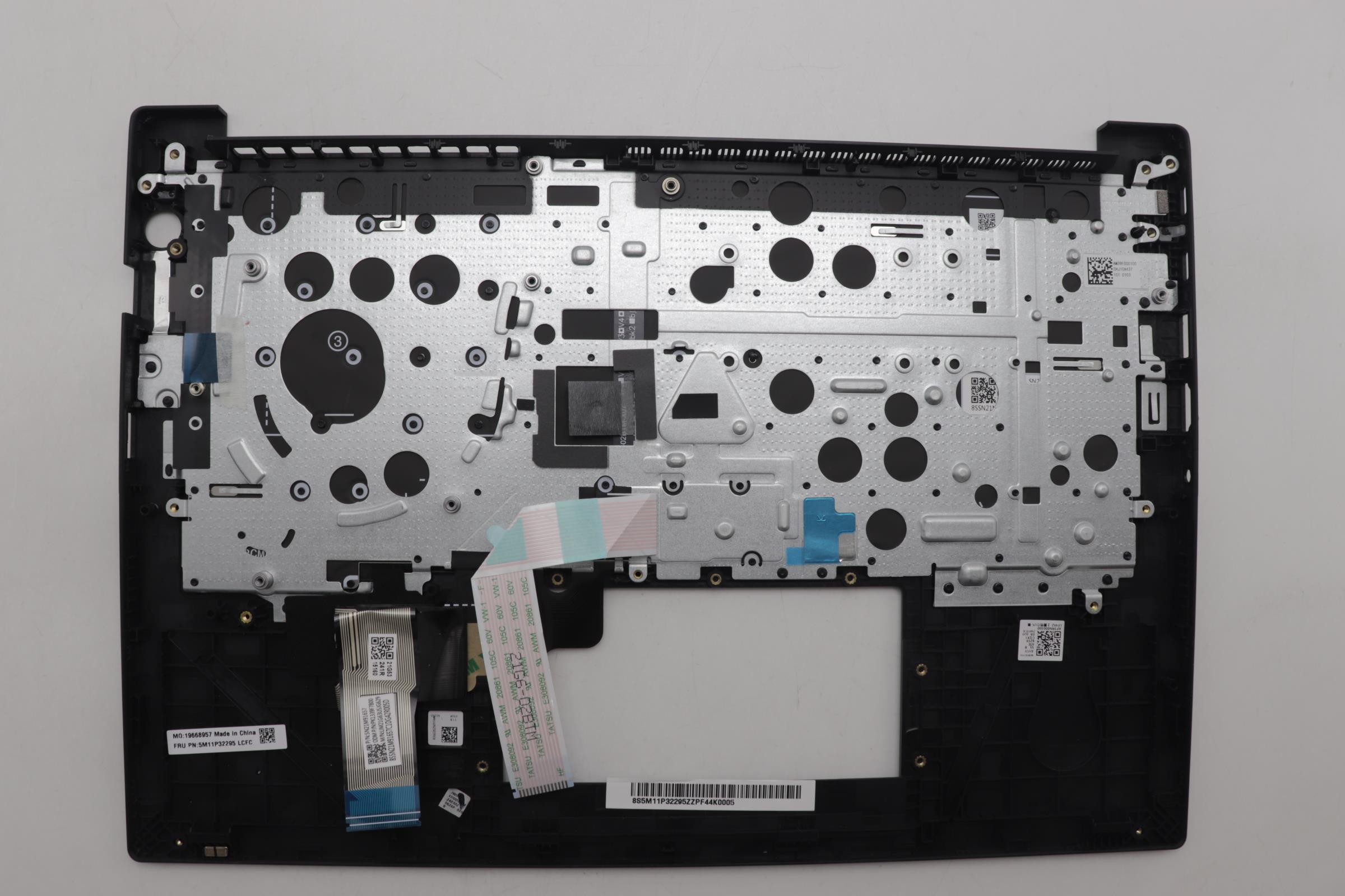 5M11P32295 - Original Lenovo Keyboard with Upper Cover (Palmrest), English, Backlight, CHY, Black
