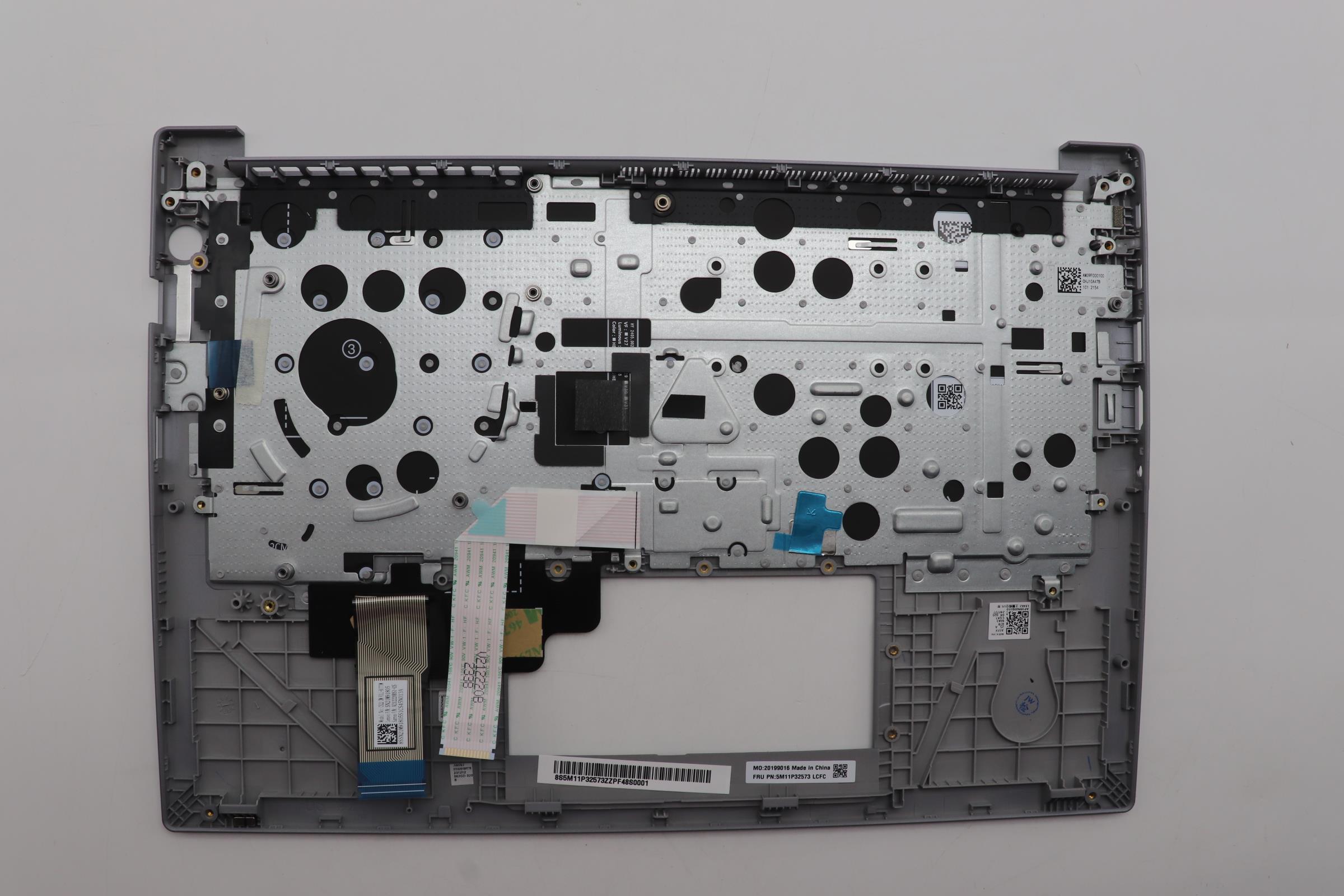 5M11P32573 - Original Lenovo Keyboard with Upper Cover (Palmrest), English, Backlight, SRX, Arctic Grey
