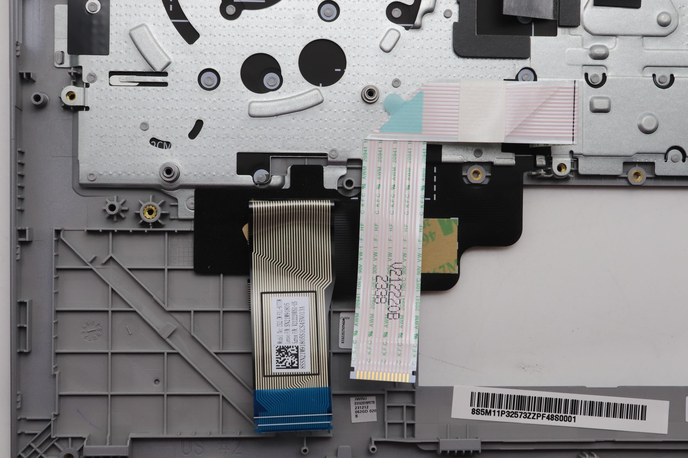 5M11P32573 - Original Lenovo Keyboard with Upper Cover (Palmrest), English, Backlight, SRX, Arctic Grey