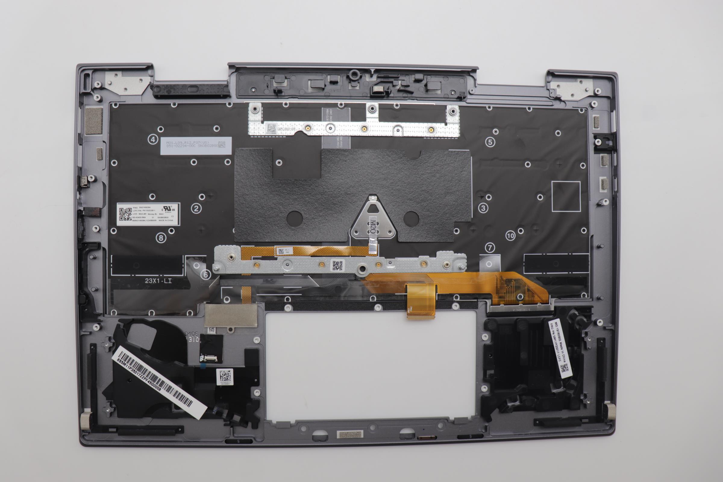5M11P35017 - Original Lenovo Keyboard with Upper Cover (Palmrest), Maori, WLAN, Luna Grey
