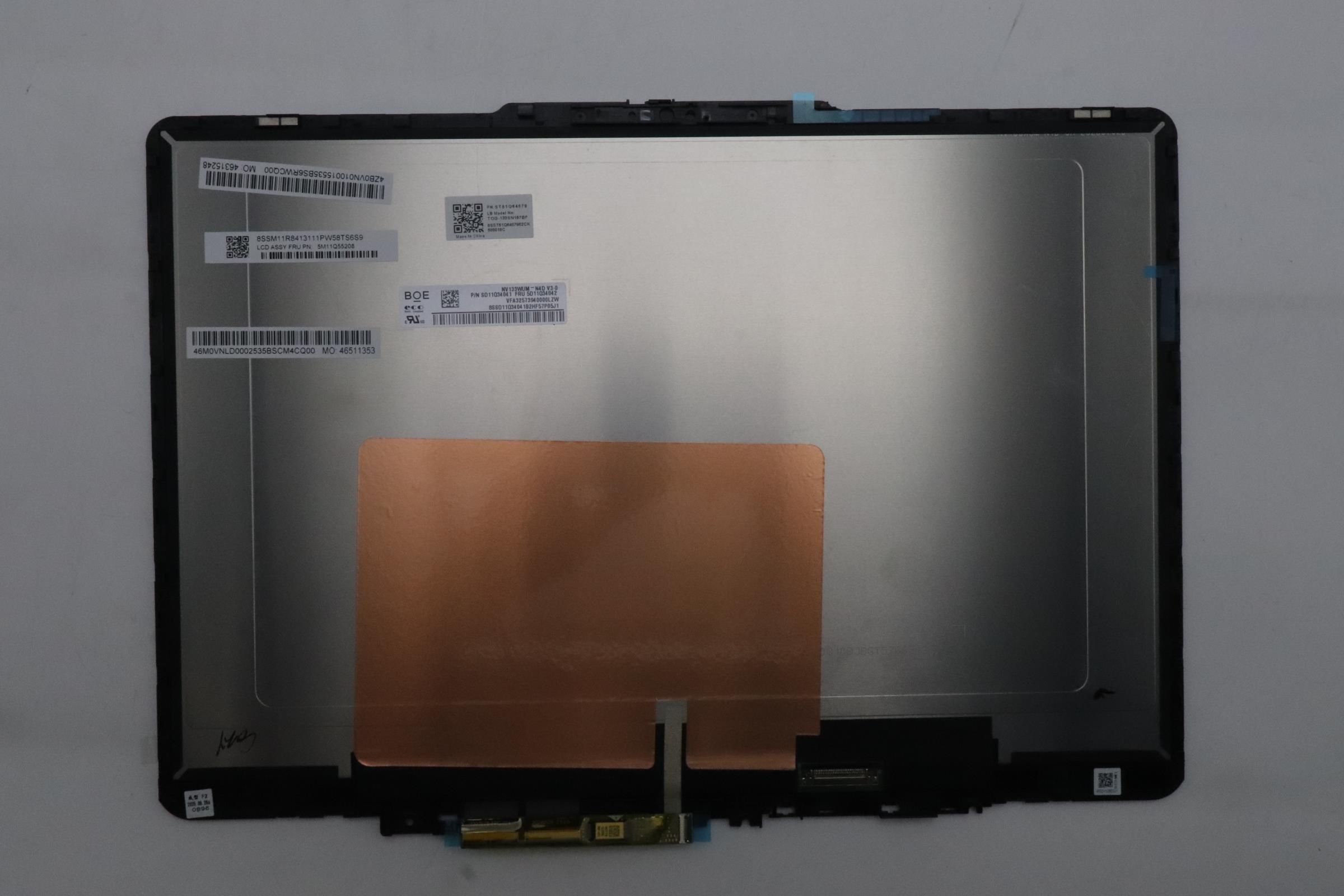 5M11Q55208 - Original Lenovo LCD Module, 13.3", WUXGA, Touch, Anti-Glare, IPS, 400nit, 45%NTSC, W/FHD&IR Hybrid Camera