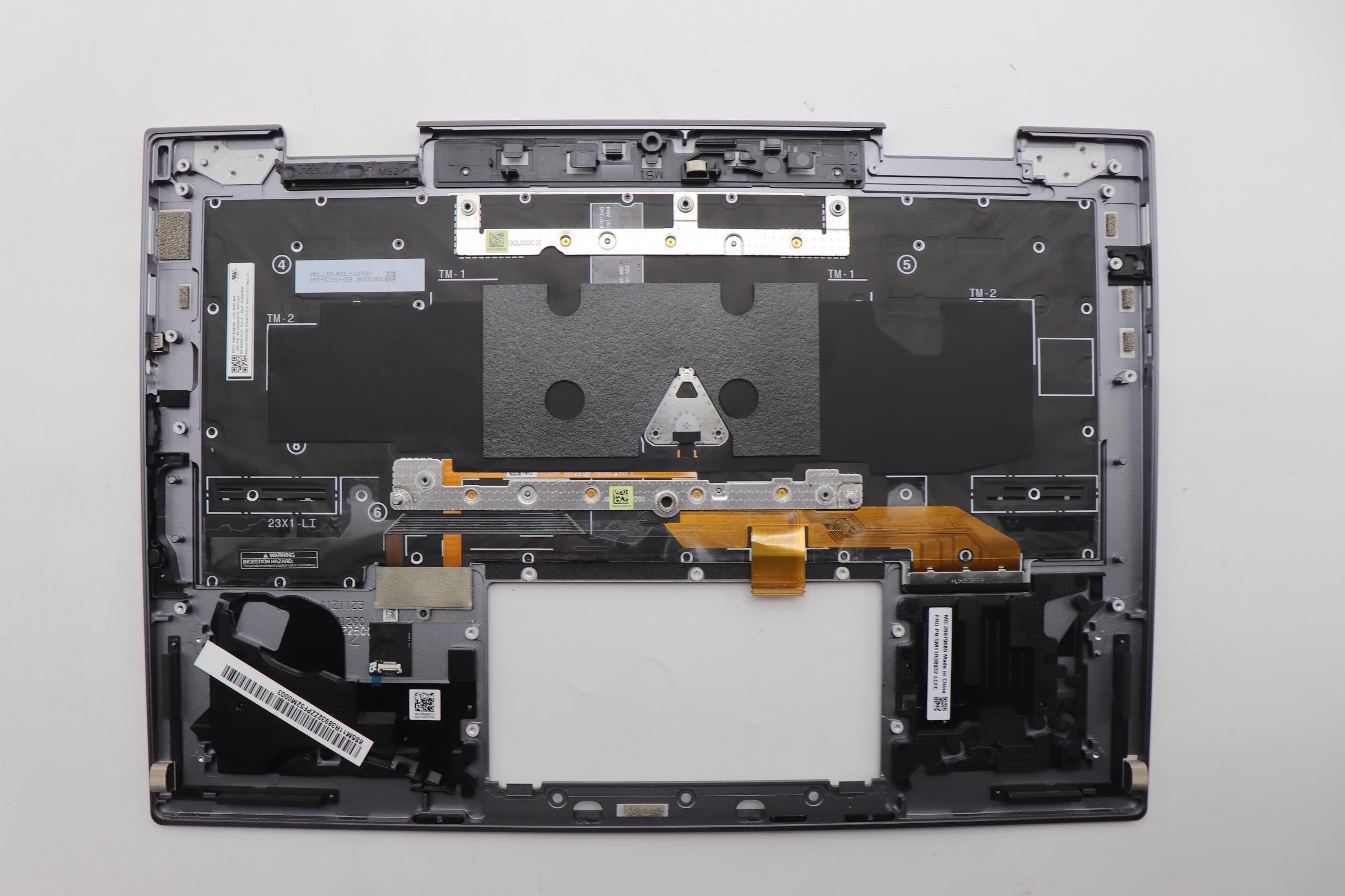 5M11R38932 - Original Lenovo Keyboard with Upper Cover (Palmrest), USA English, Luna Grey, FingerPrint Reader, WLAN
