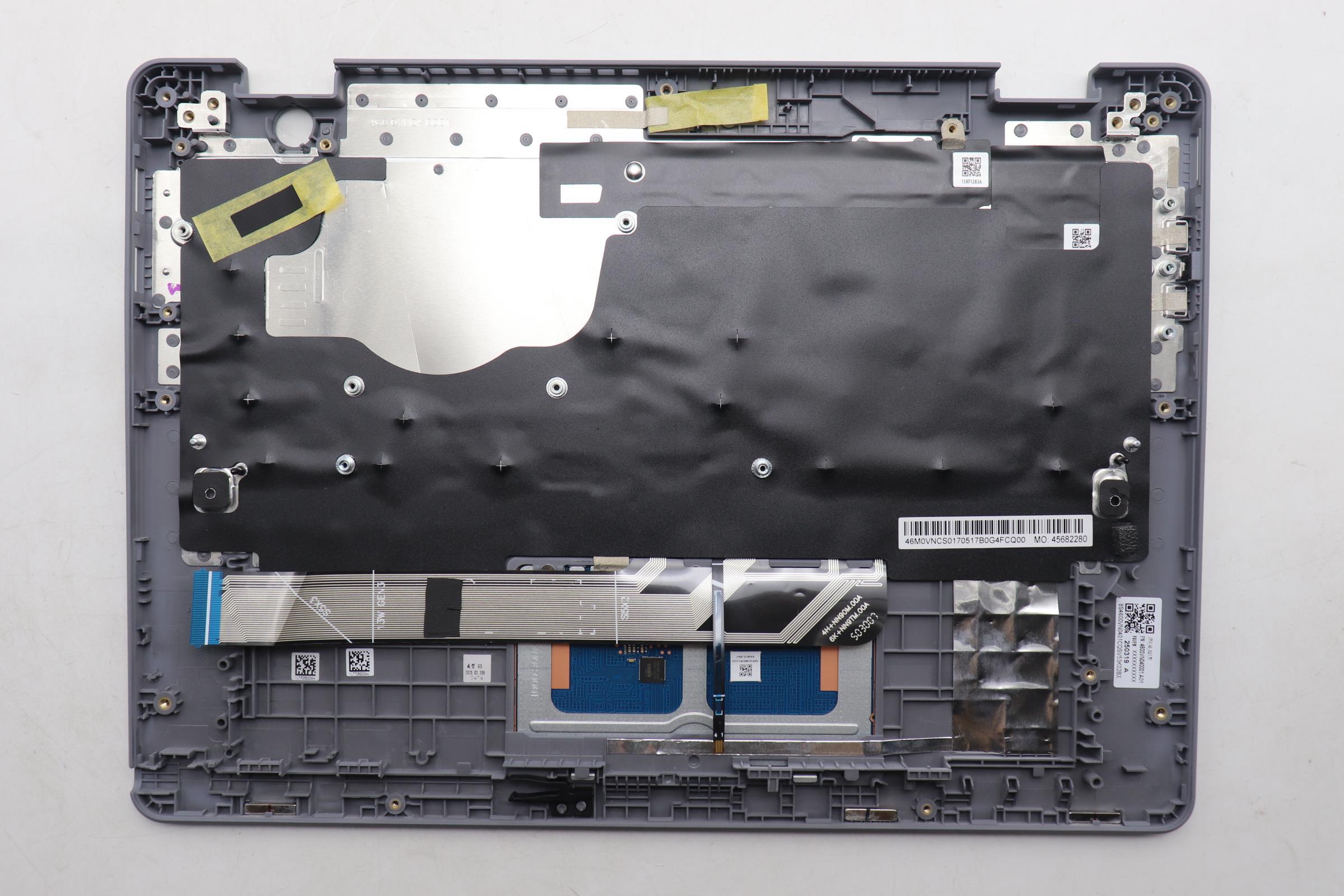 5M11R91346 - Original Lenovo Keyboard with Upper Cover (Palmrest), English, Luna Grey, Backlight, World Face Camera