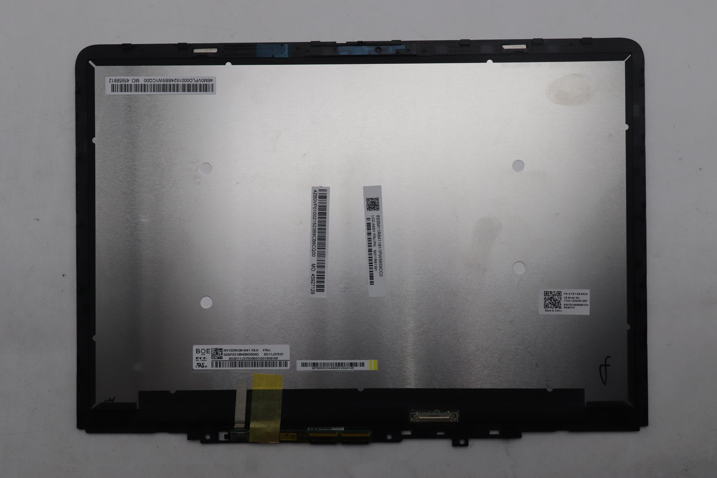 5M11R91391 - Original Lenovo LCD Module, 12.2", WUXGA, Touch, Anti-Glare, IPS, 300nit, 50%NTSC