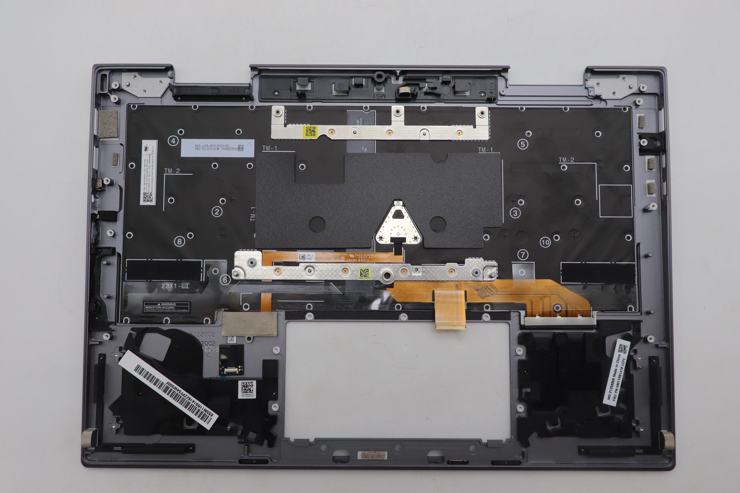 5M11R91418 - Original Lenovo Keyboard with Upper Cover (Palmrest) BL KB GY FPR ENG LTN