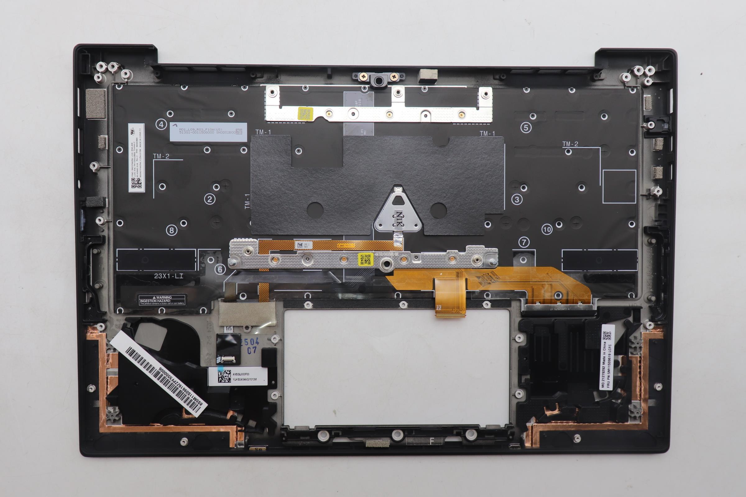 5M11S09619 - Original Lenovo Keyboard with Upper Cover (Palmrest) BL KB BK WW ENG LTN