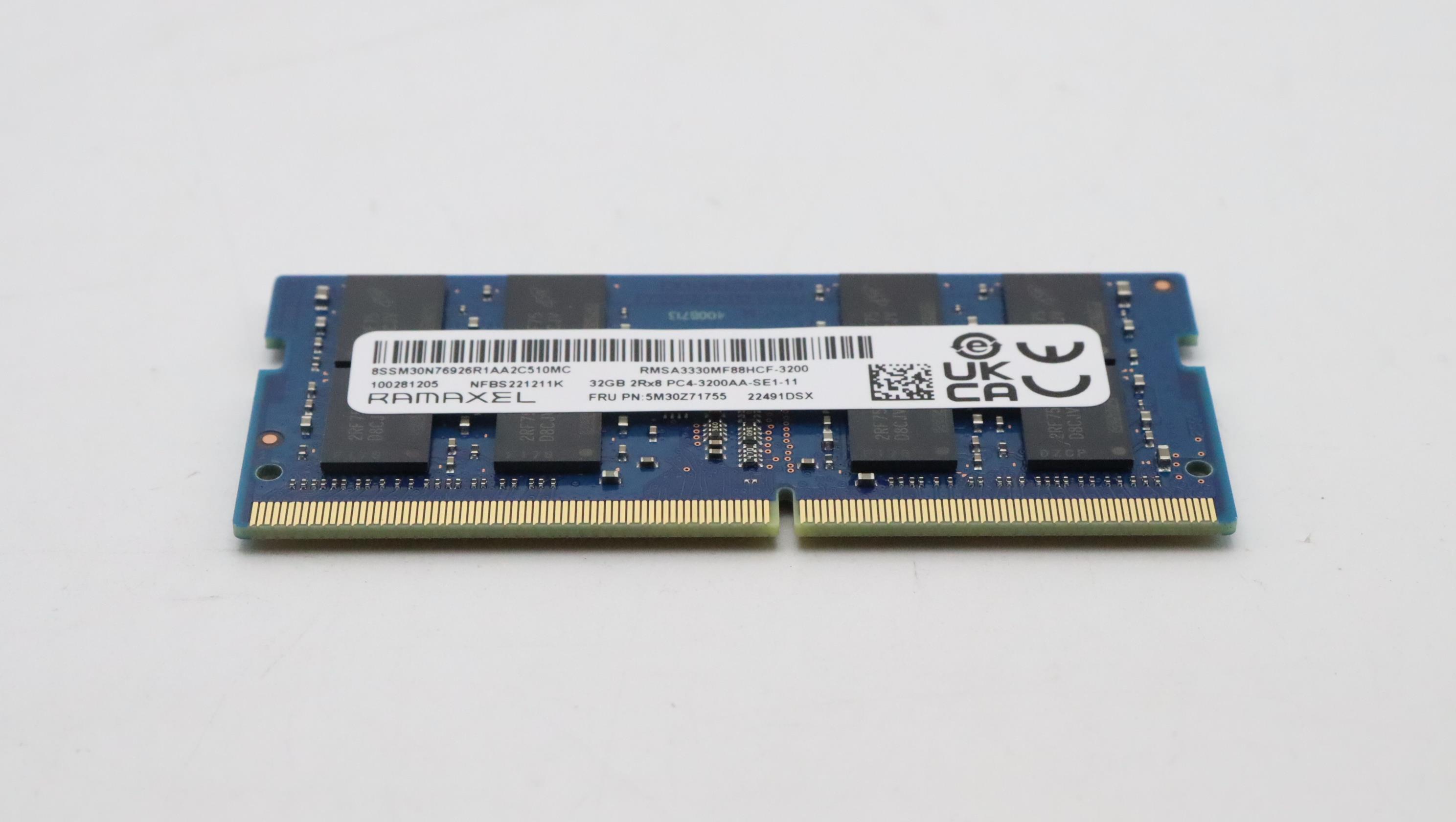 5M30Z71755 - Original Lenovo MEMORY SODIMM,32GB,DDR4,3200,Ramaxel