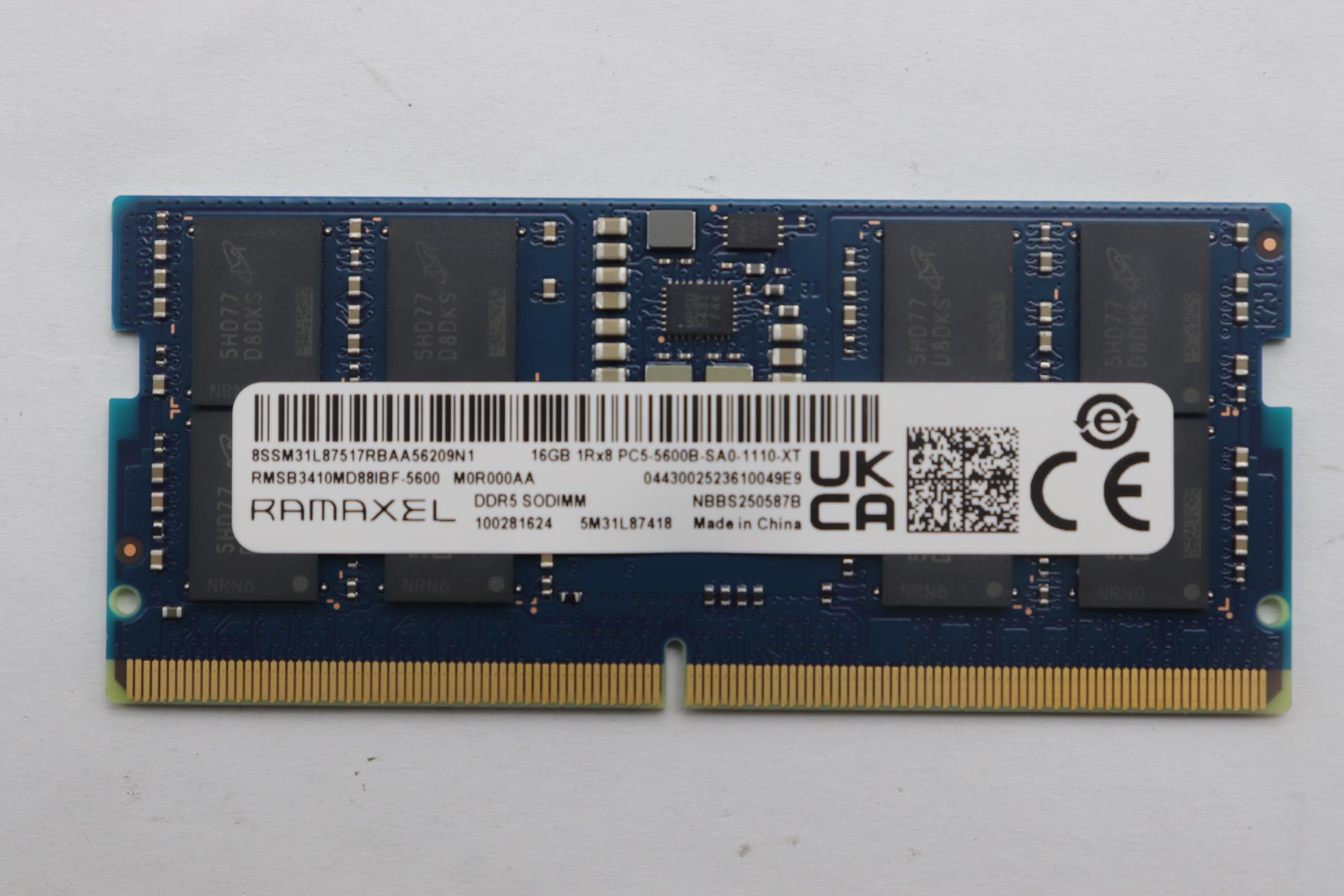 5M31L87418 - Original Lenovo MEMORY SODIMM,16GB,DDR5,5600,Ramaxel