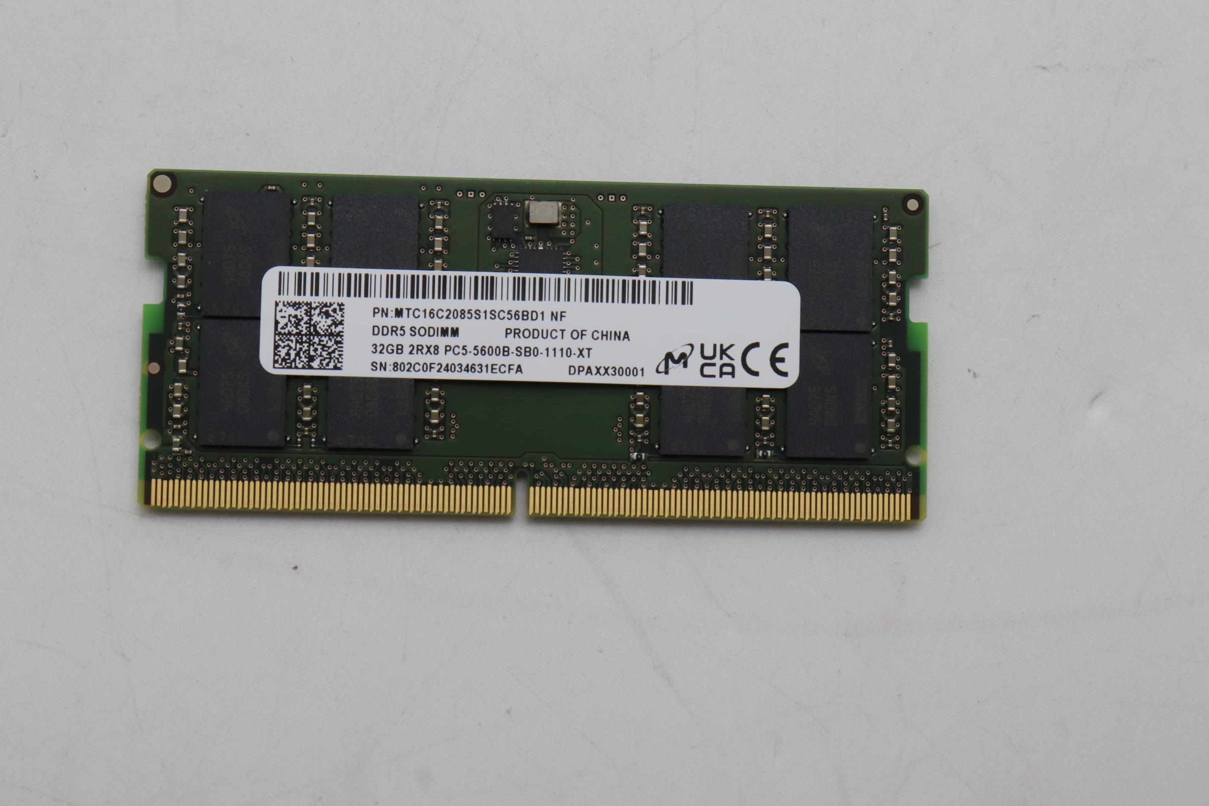 5M31L87433 - Original Lenovo MEMORY SODIMM,32GB,DDR5,5600,Micron