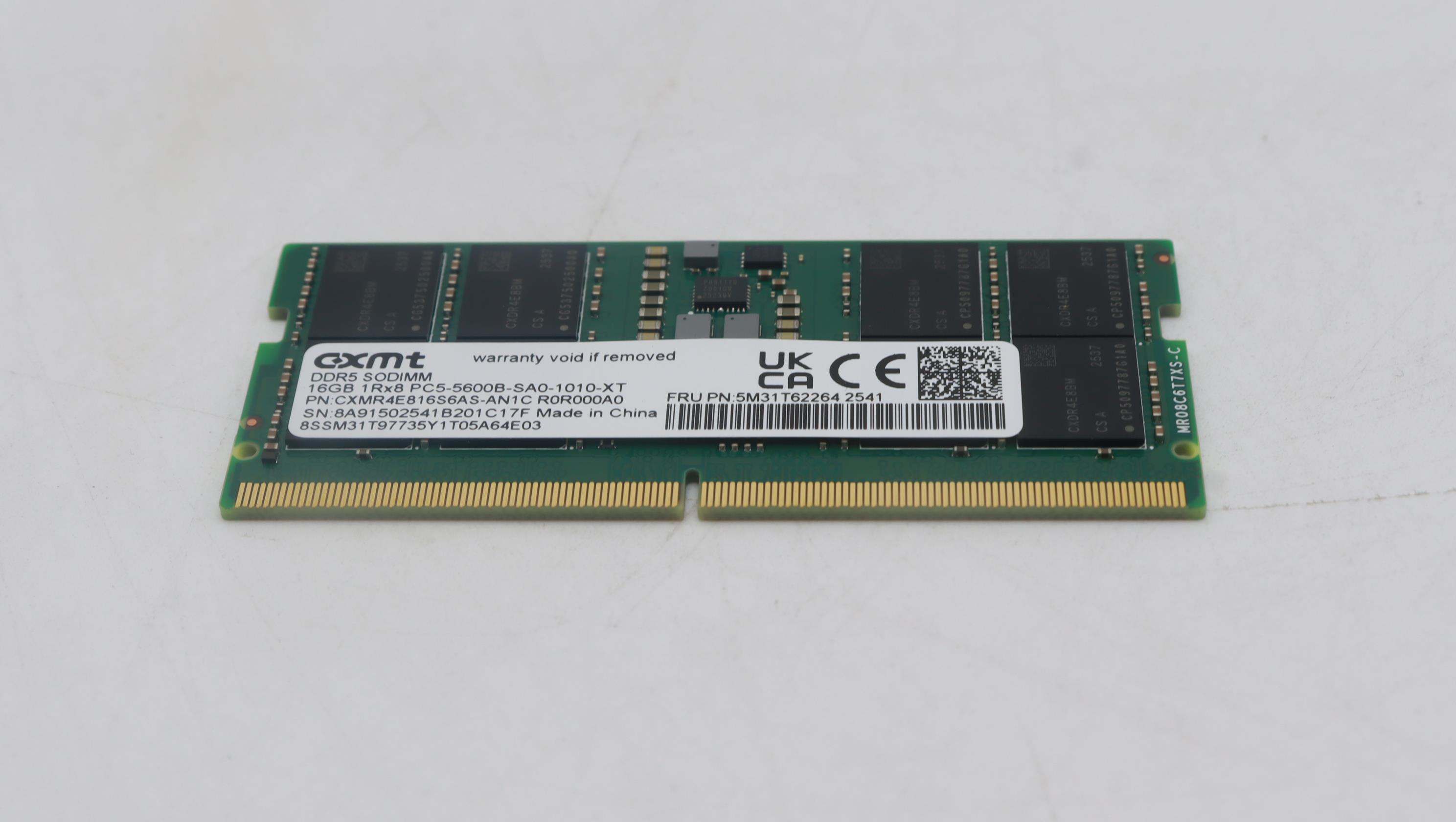 5M31T62264 - Original Lenovo MEMORY SODIMM,16GB,DDR5,5600,Changxin