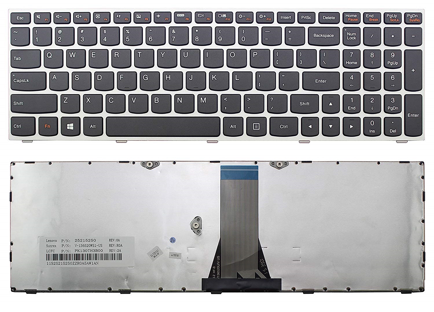 Genuine Lenovo Replacement Keyboard  5N20H03463 IdeaPad 500-15ACZ Laptop