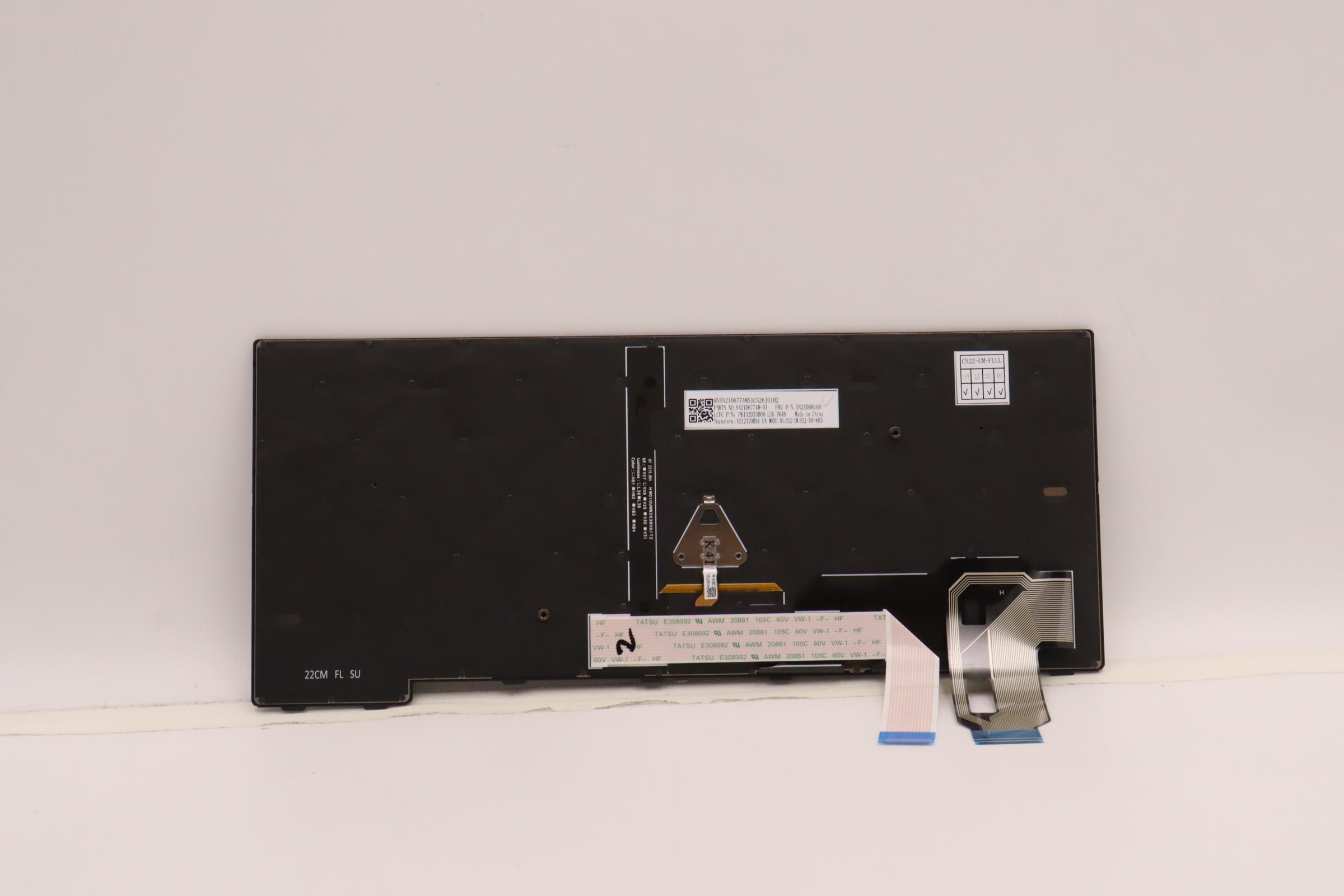 5N21D68160 - Original Lenovo Keyboard Internal, English, BackLight, Black
