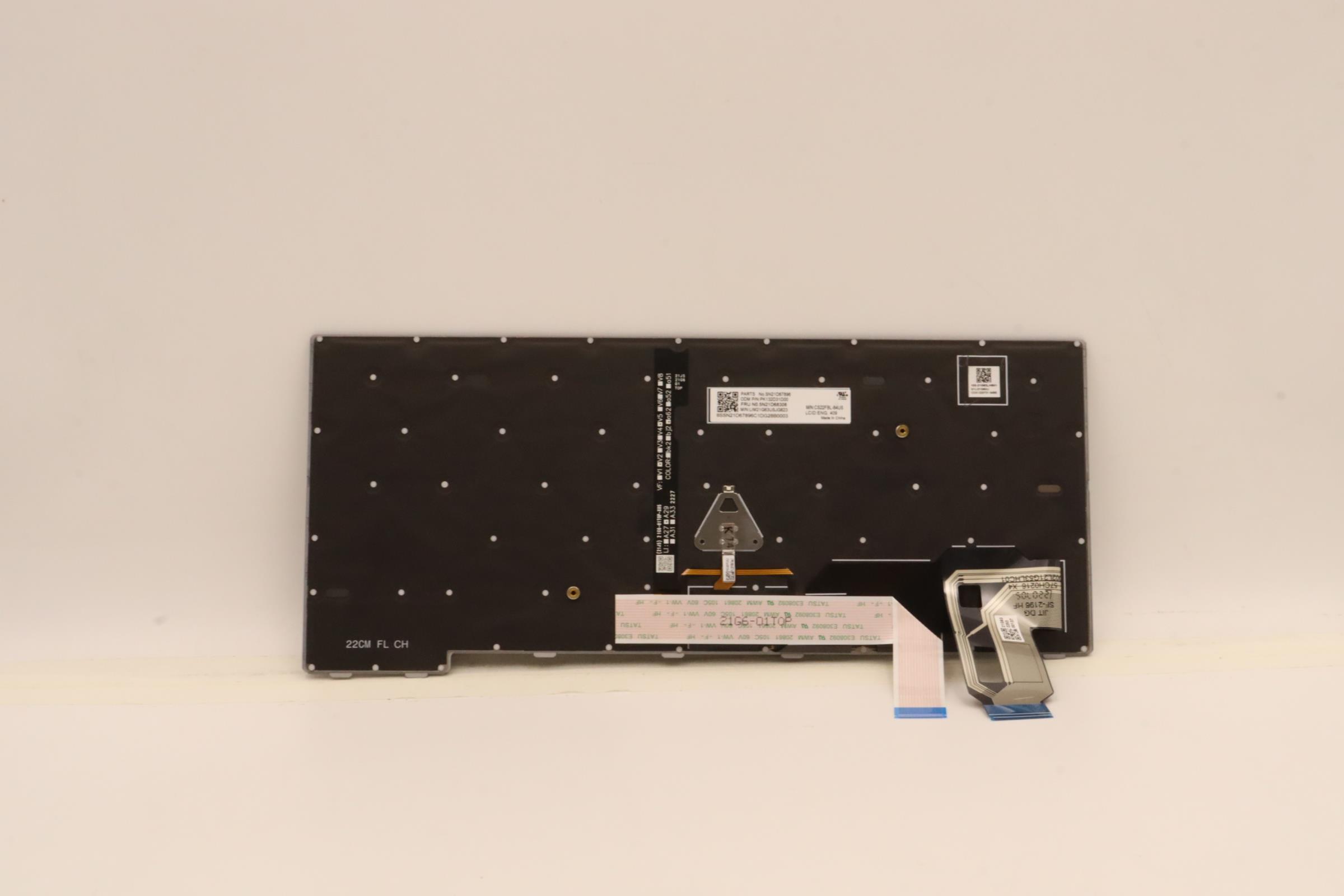5N21D68308 - Original Lenovo Keyboard Internal, English, Backlight, Grey