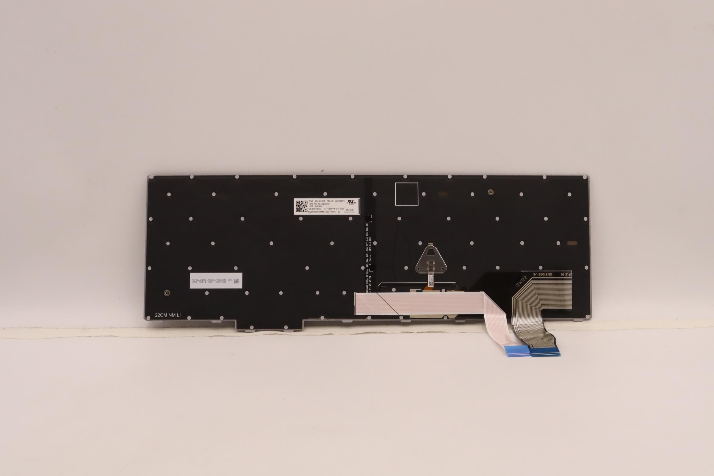 5N21D93876 - Original Lenovo Keyboard Internal, Num Top Backlight, English