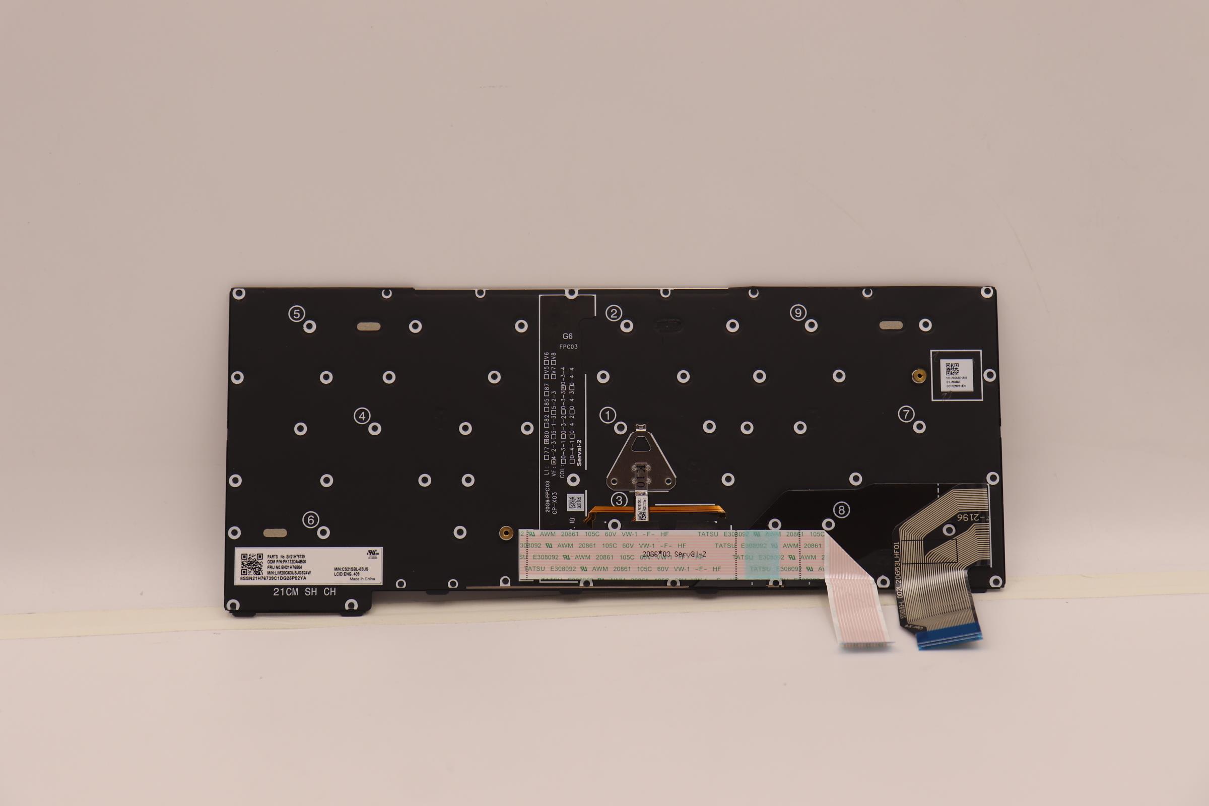 5N21H76804 - Original Lenovo Keyboard Internal, English, Black, Backlight