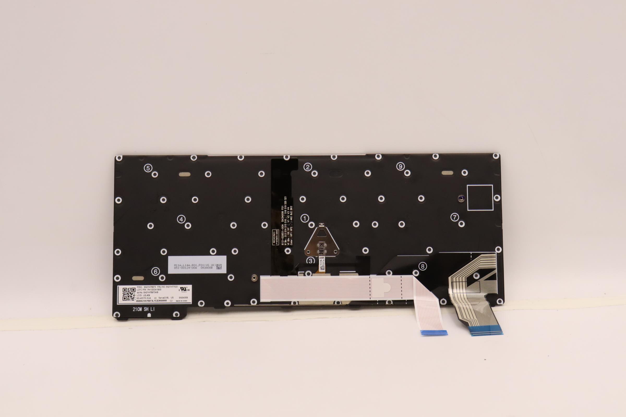 5N21H77022 - Original Lenovo Keyboard Internal, Black Backlight, English