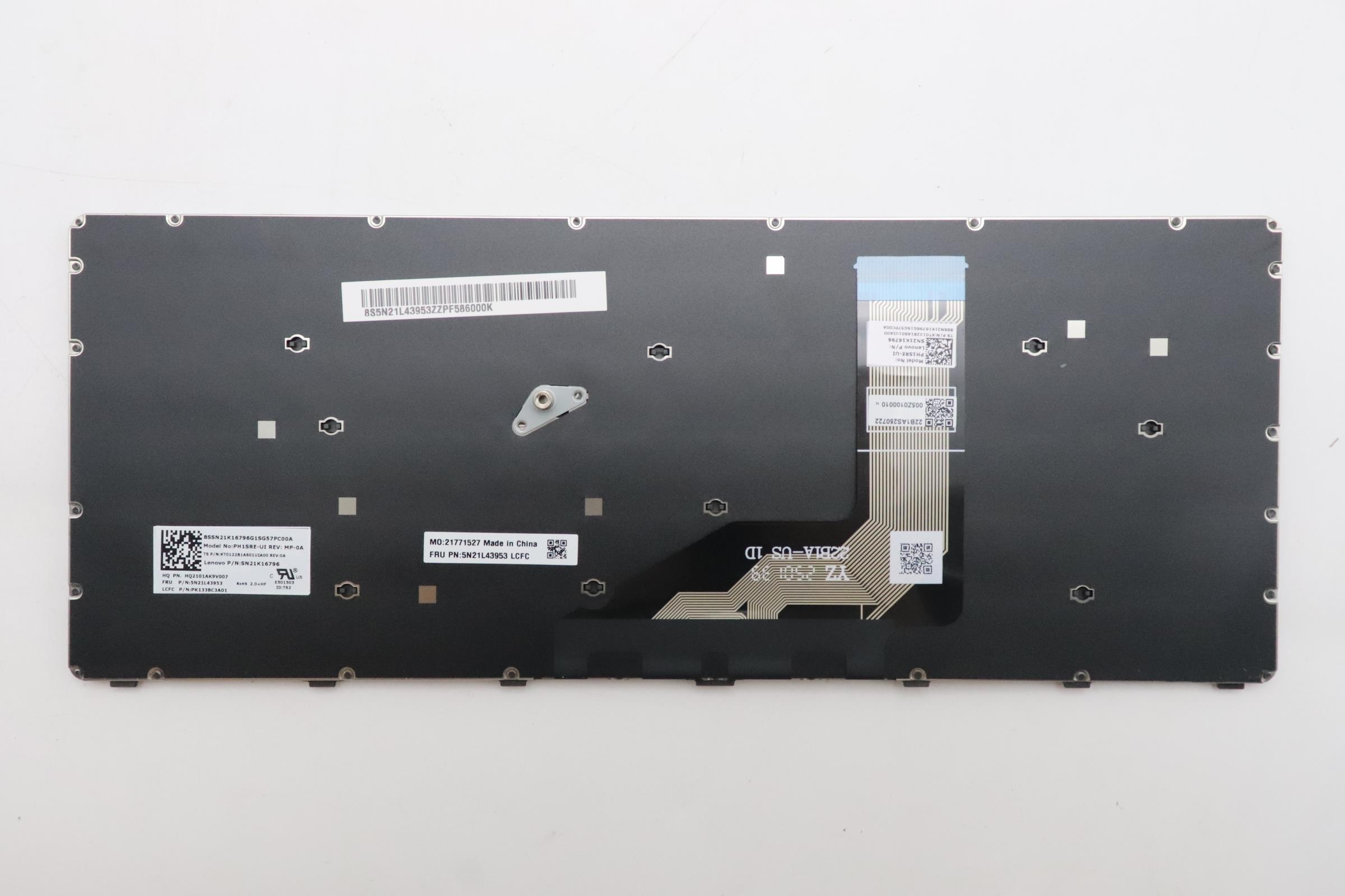 5N21L43953 - Original Lenovo Keyboard Internal, English, Euro, Grey, Non_Backlight