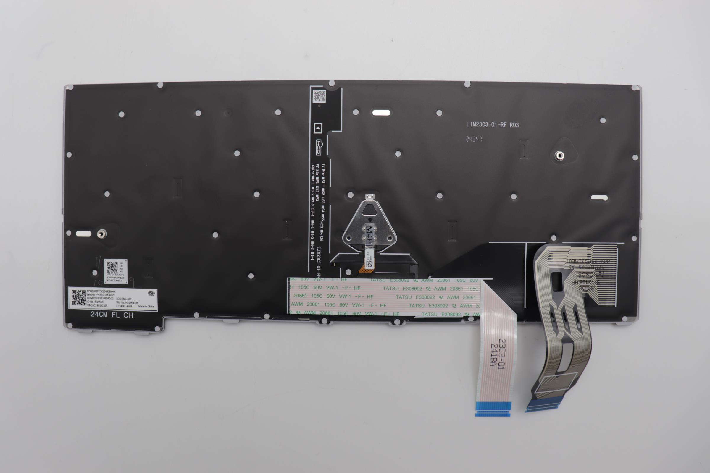 5N21M38598 - Original Lenovo Keyboard English, Grey, Backlight, CHY
