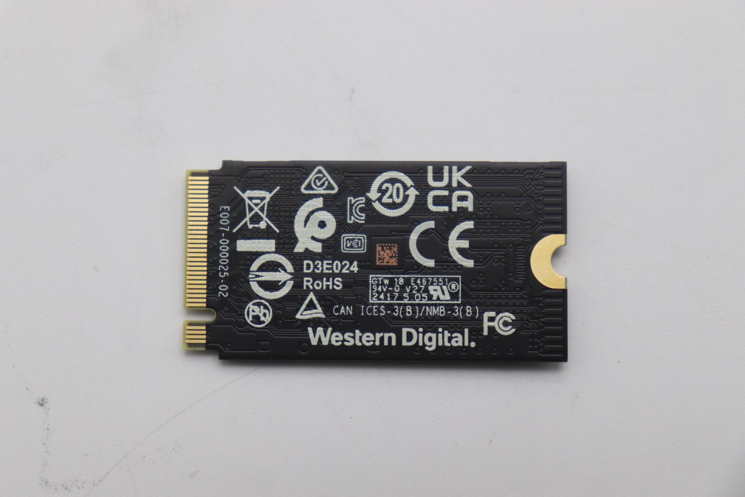 5SS0V26480 - Original Lenovo SSD_ASM 256G,M.2,2242,PCIe4x4,WD,OP,LTS