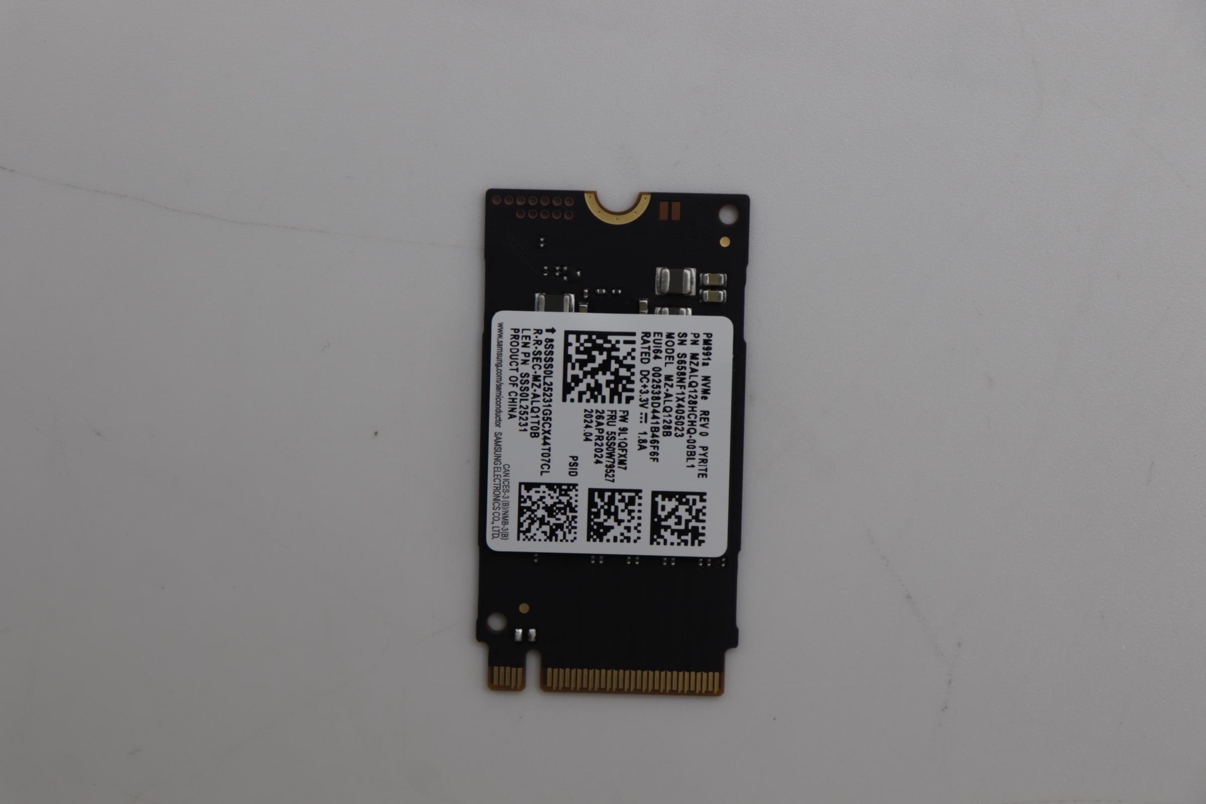 5SS0W79527 - Original Lenovo FRU Lenovo SSD M.2 2242 PCIe NVMe 128GB  Samsung PM991a-128