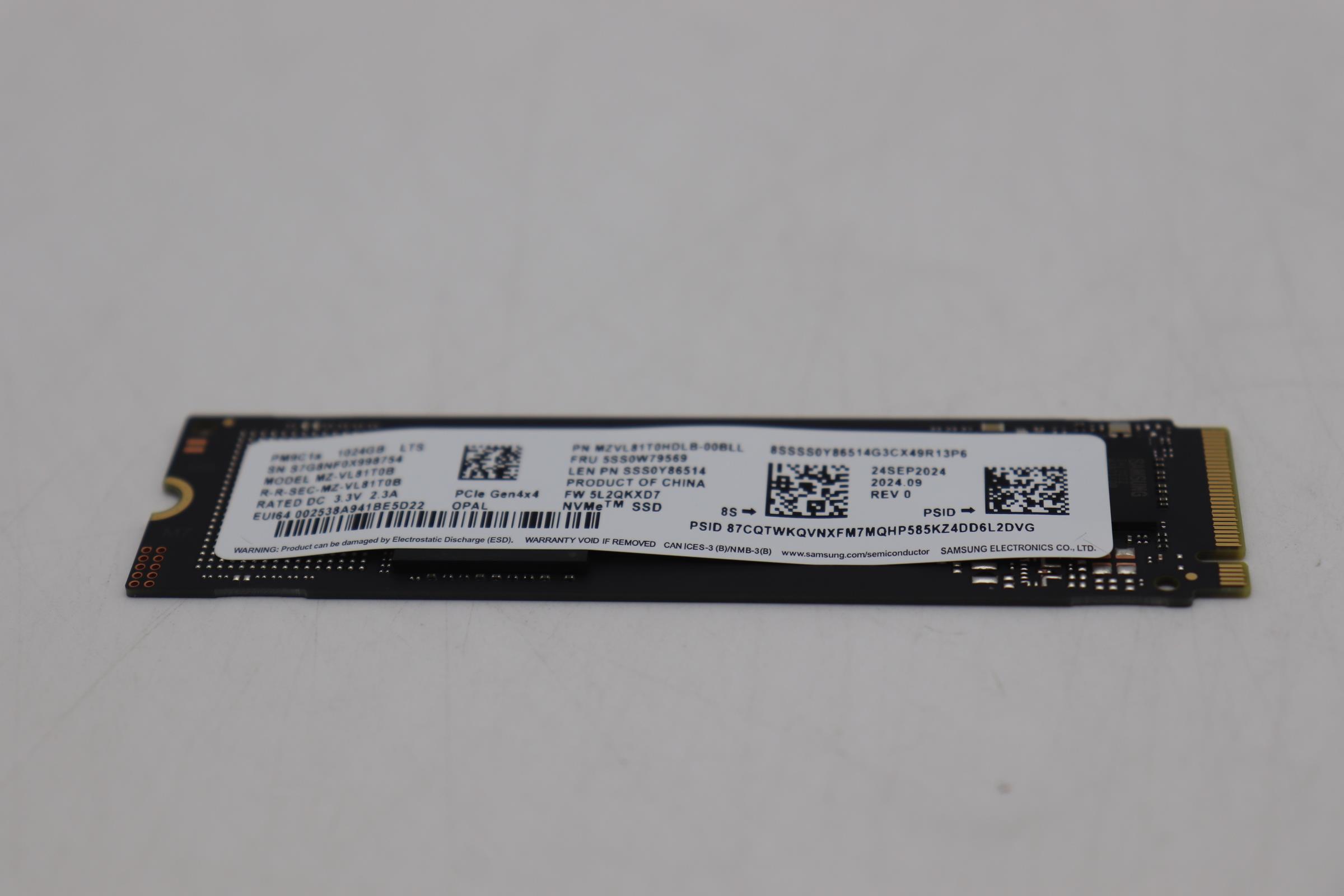 5SS0W79569 - Original Lenovo SSD_ASM 1T,M.2,2280,LTS,PCIe4x4,SAM,OP
