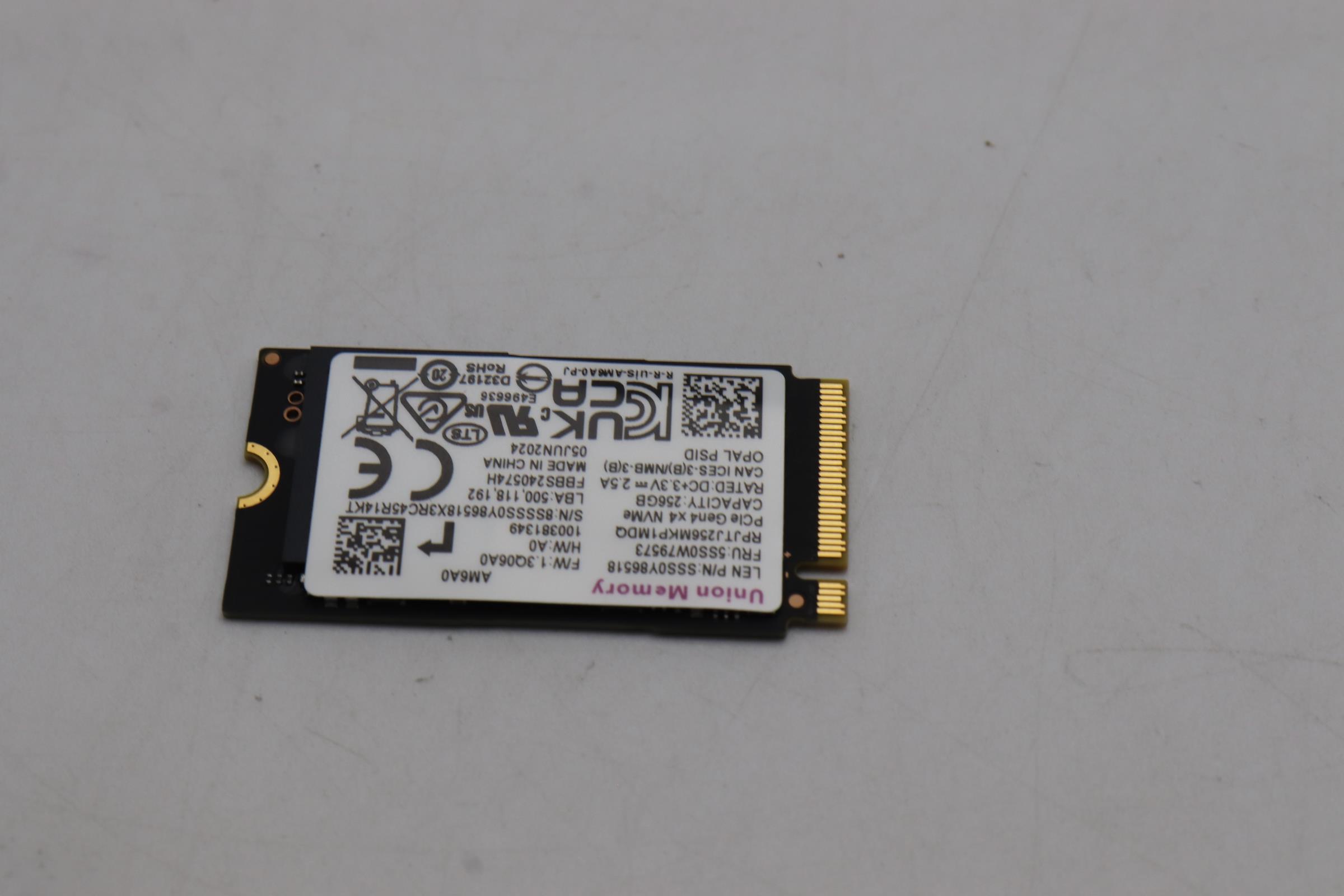 5SS0W79573 - Original Lenovo SSD_ASM 256G,M.2,2242,PCIe4x4,UM,OPAL