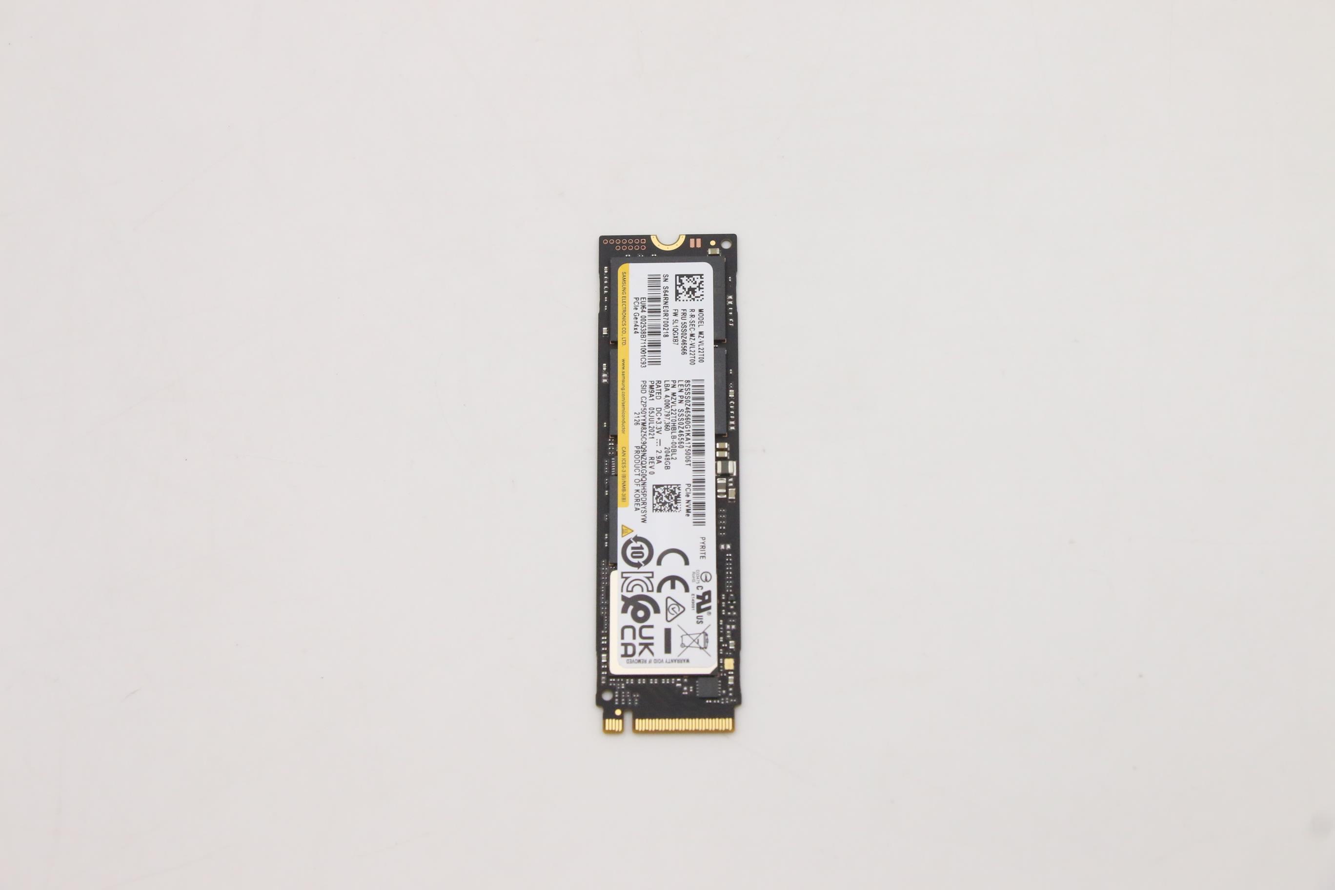 5SS0Z46566 - Original Lenovo SAM PM9A1 2T M.2 PCIe 2280 SSD
