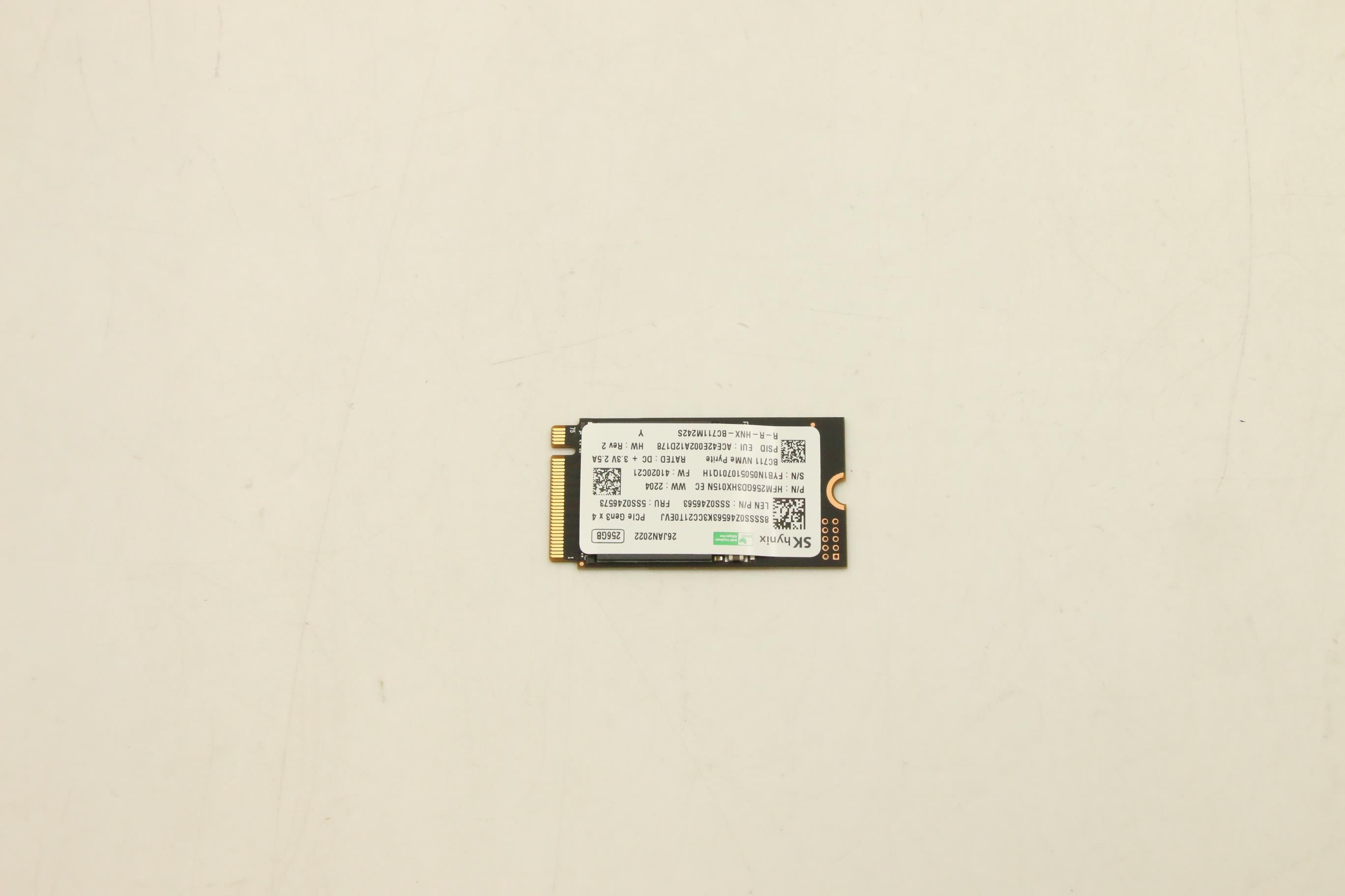 5SS0Z46573 - Original Lenovo Hynix BC711 256GB HFM256GD3HX015N M.2 PCIe 2242 gen3*4 SSD