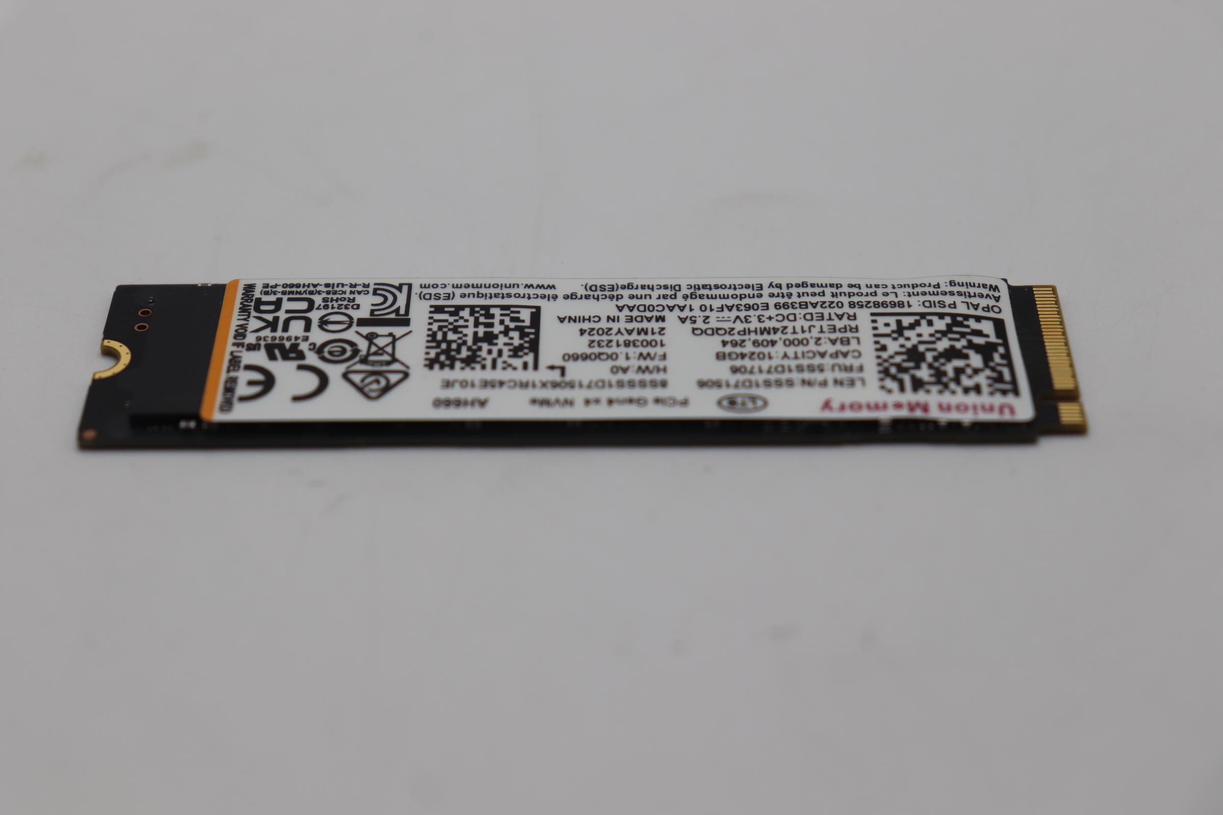 5SS1D71706 - Original Lenovo SSD ASM 1T,M.2,2280,LTS,PCIe4x4,UM,OP