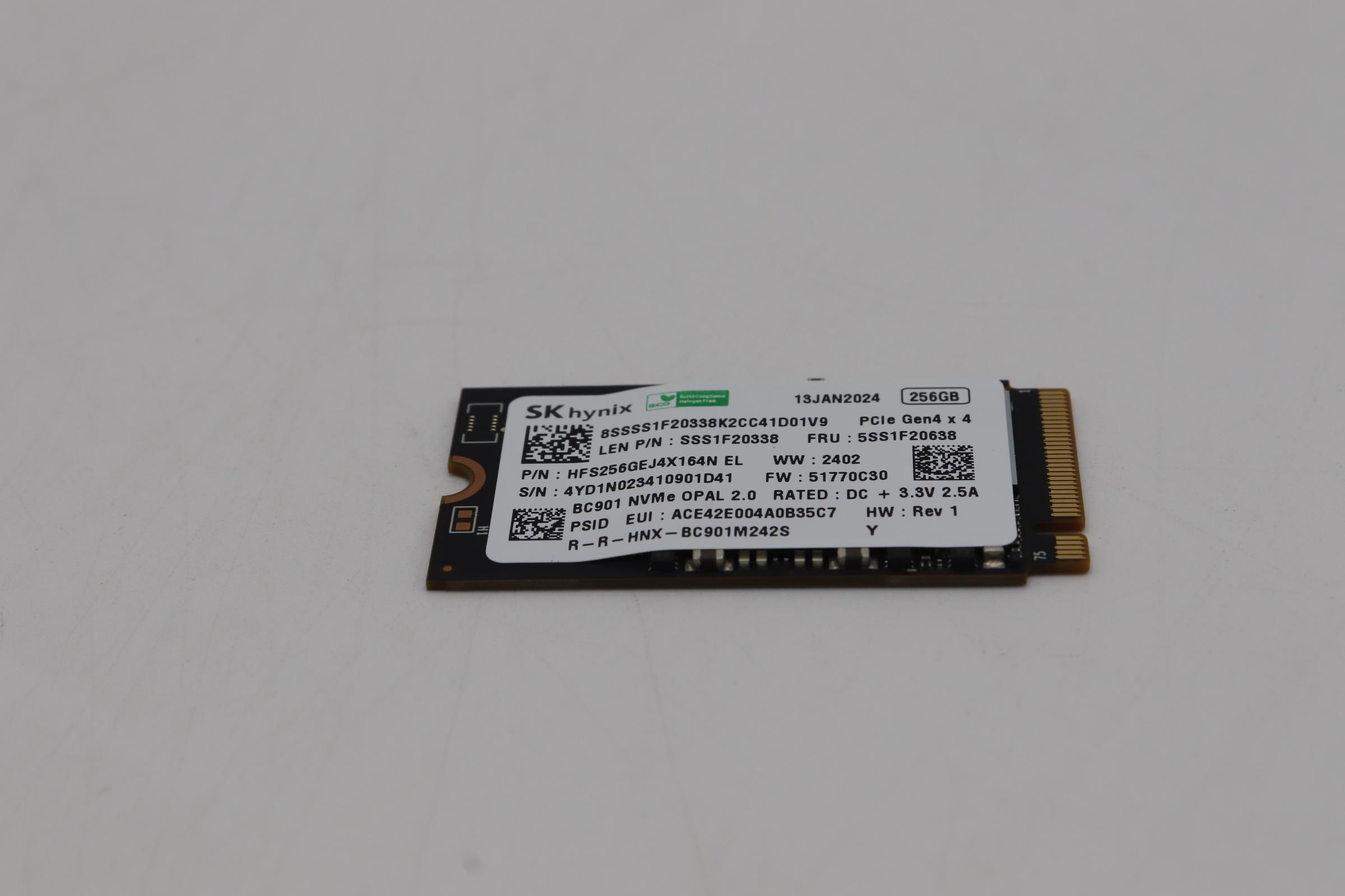 5SS1F20638 - Original Lenovo SSD_ASM 256G,M.2,2242,PCIe4x4,SKH,OP,LTS