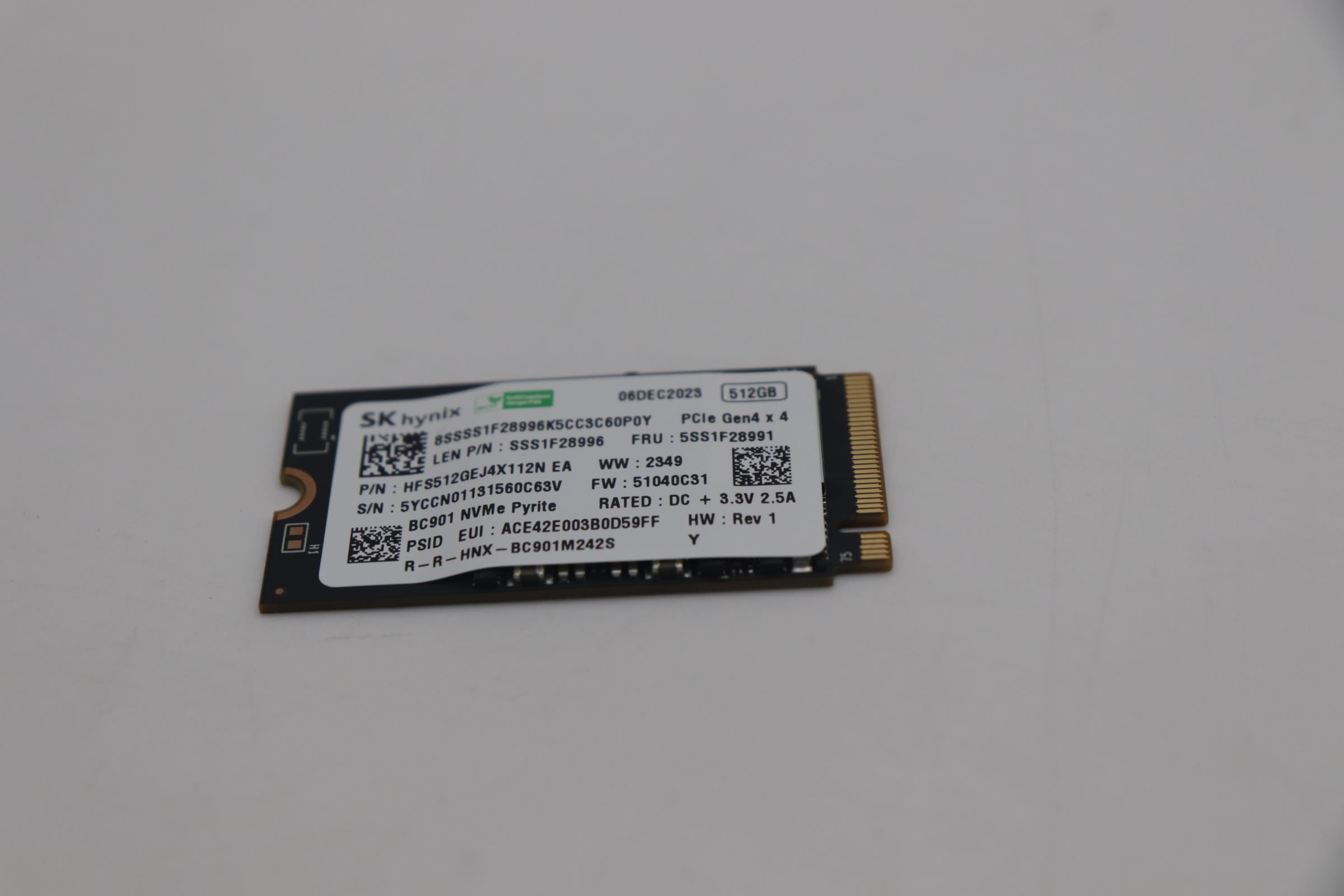 Lenovo Part  Original Lenovo SSD SKH M.2 512G 2242 PCIe G4V x4