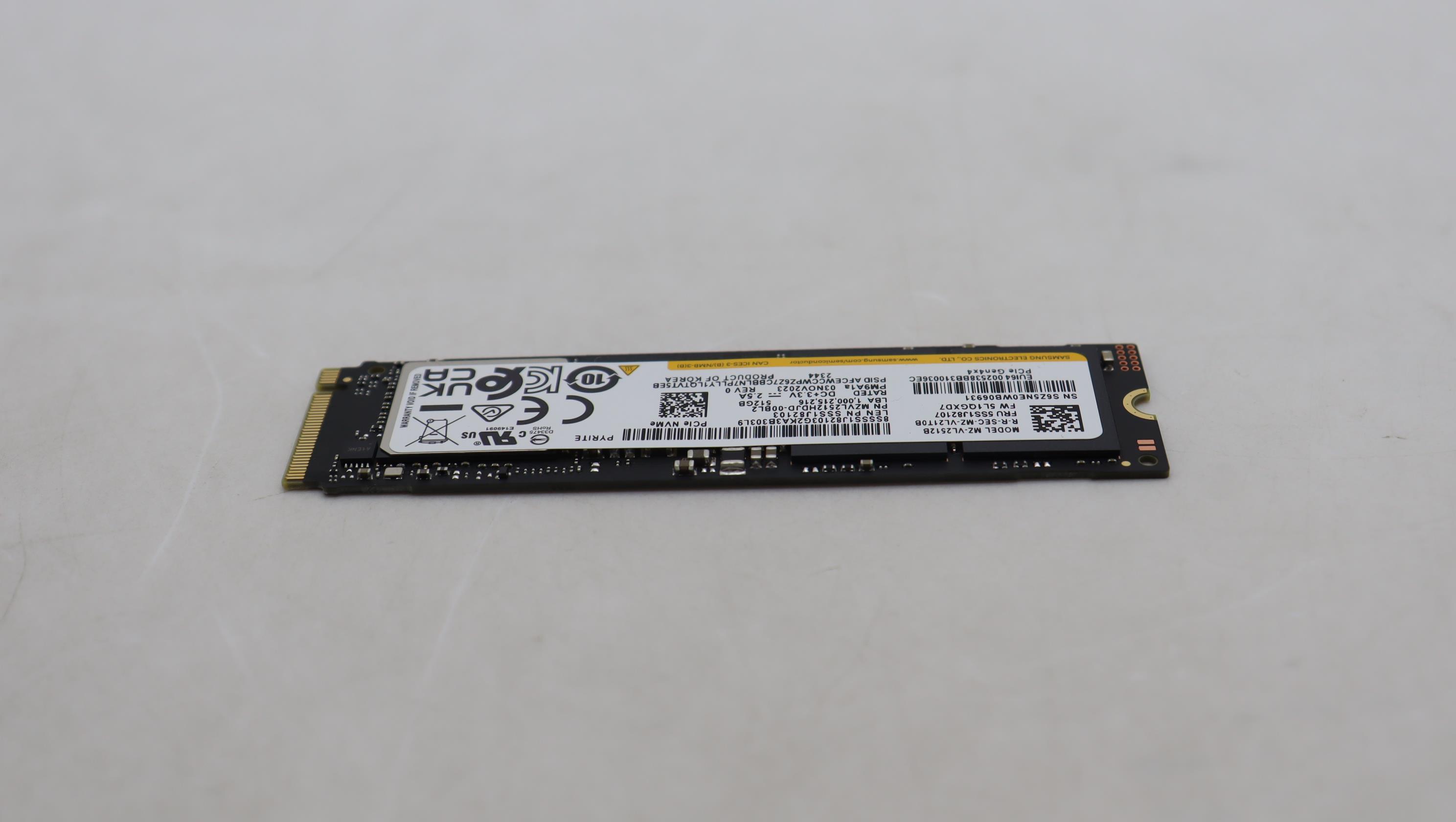 5SS1J82107 - Original Lenovo SSD SAM PM9A1a 512G 2280 PCIe G4P x4