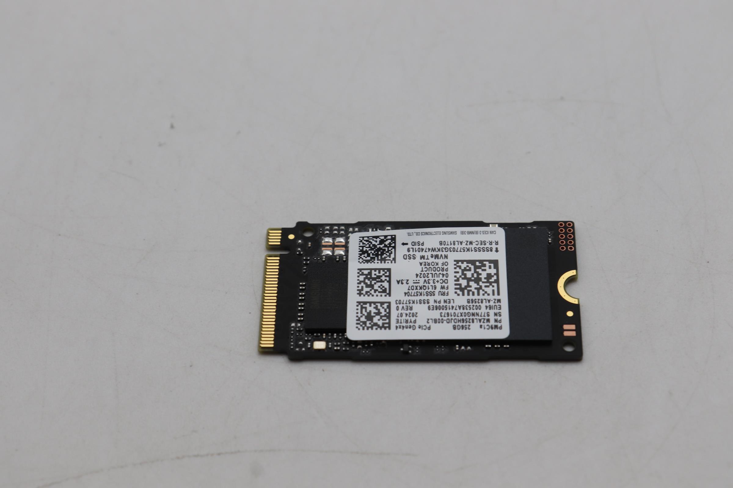5SS1K57704 - Original Lenovo SSD SAM PM9C1a 256G 2242 PCIe G4V x4