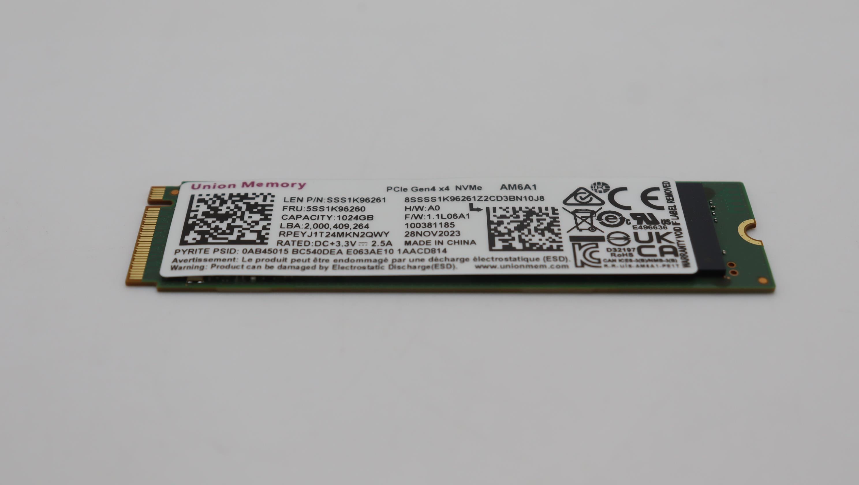 Lenovo Part  Original Lenovo SSD UM AM6A1 1T 2280 PCIe G4V x4