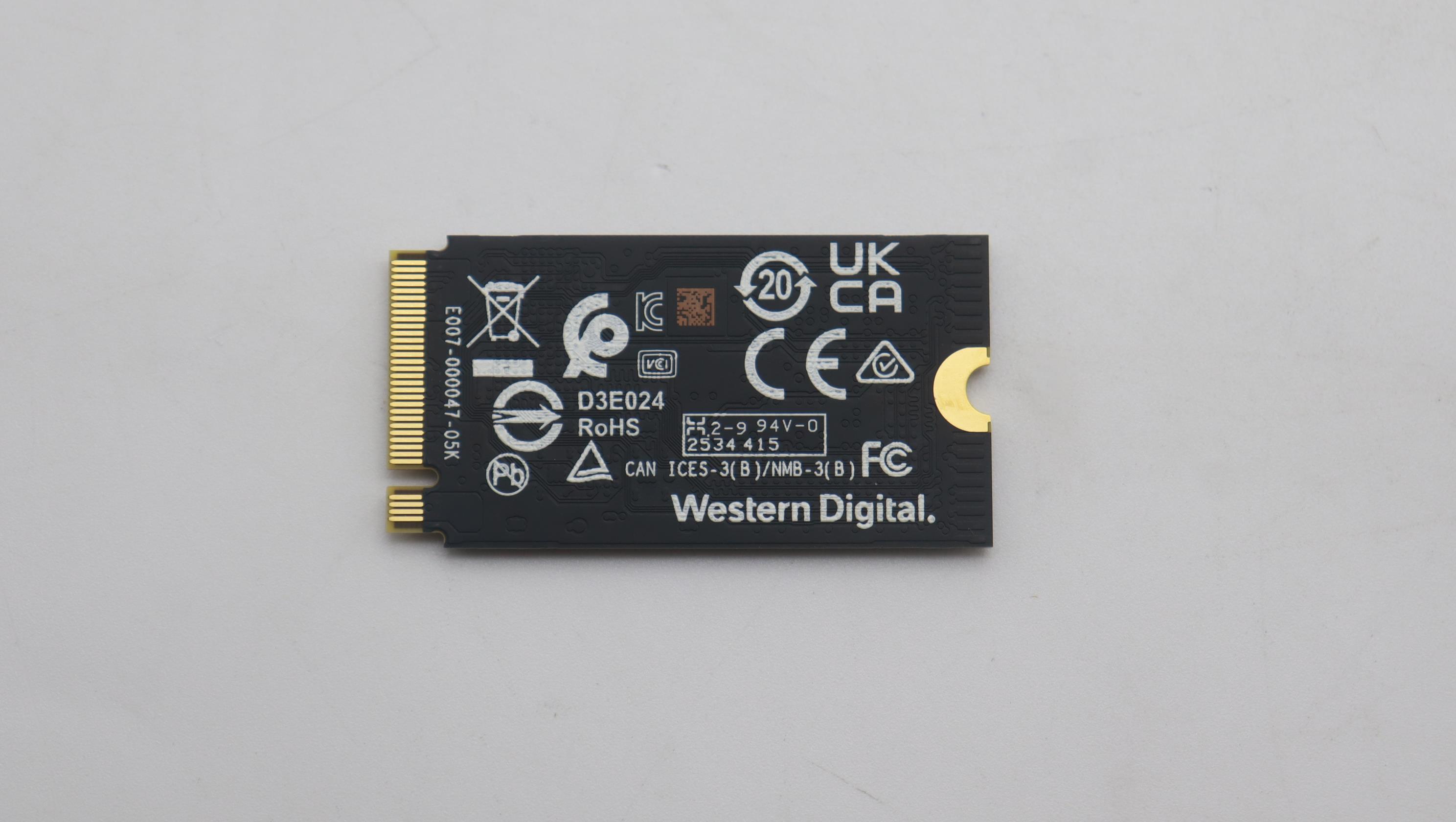 5SS1M37005 - Original Lenovo SSD WD SN5000S 512G 2242 PCIe G4 x4