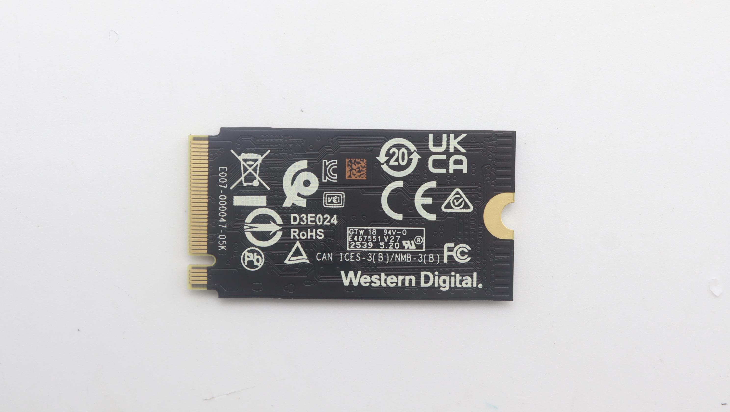 5SS1M37008 - Original Lenovo SSD WD SN5000S 1T 2242 PCIe G4 x4