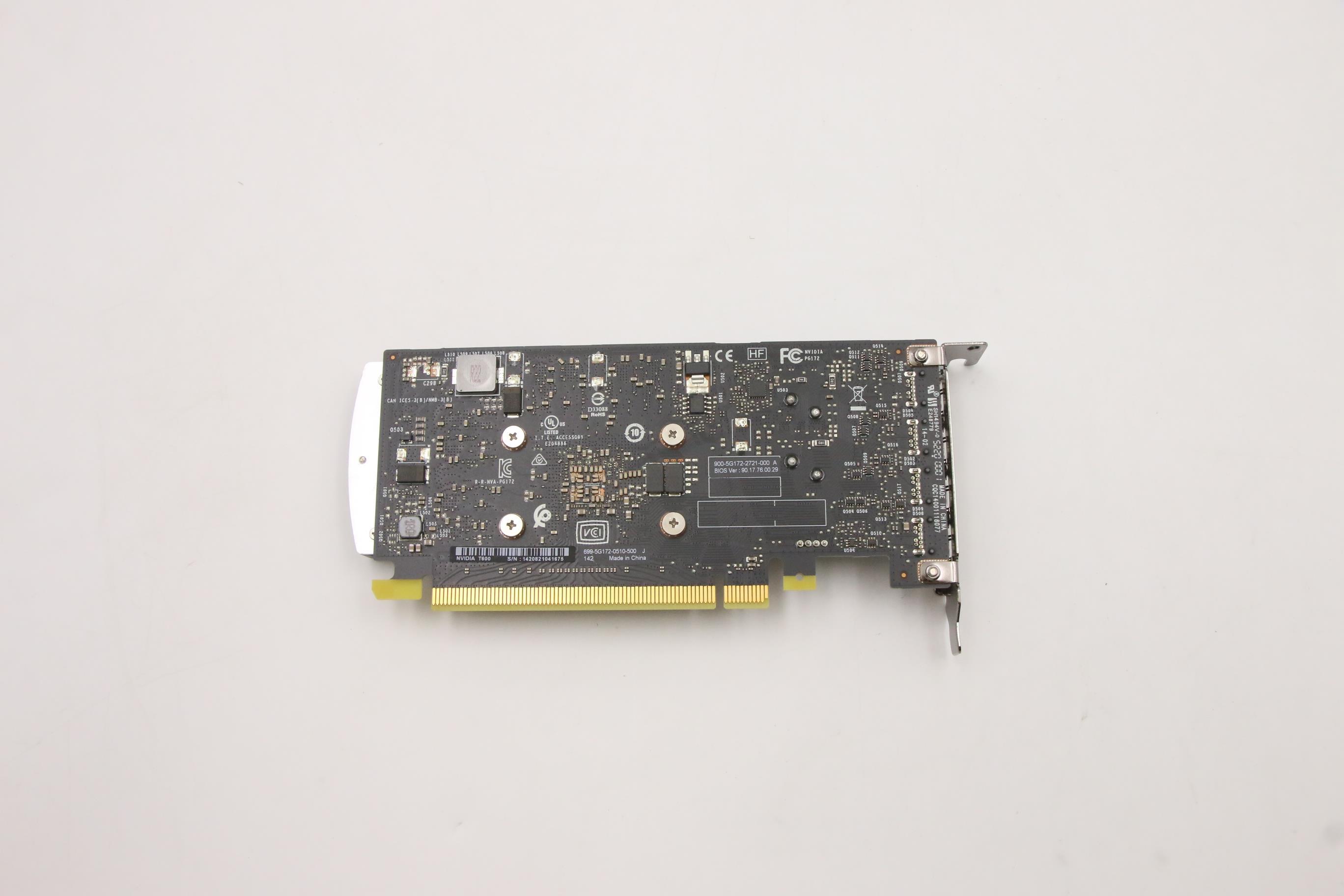 Lenovo Part  Original Lenovo FRU Nvidia T600(miniDP x4) - 4GB GDDR6 LP