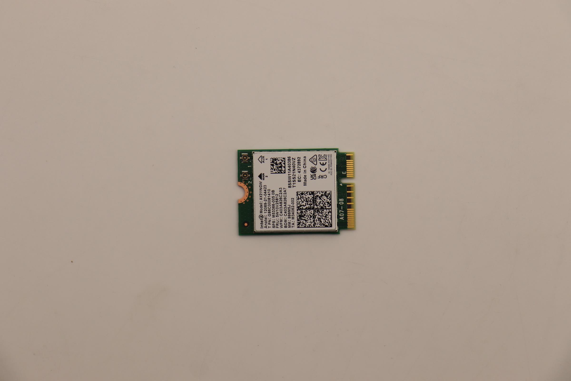 Lenovo Part  Original Lenovo FRU Intel Garfield Peak 2 AX211 Wi-Fi 6E 2*2ax+BT5.x non-vPro CNVi PCIE M.2 module