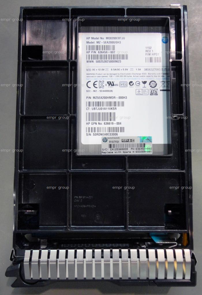 HPE Part 653969-001 HPE 200GB hot-plug Solid State Drive (SSD) - SATA interface, 3Gb/sec transfer rate, 3.5-inch large form factor (LFF), Multi-Level Cell (MLC), Enterprise Mainstream, SmartDrive Carrier (SC) <br/><b>Option equivalent: 653124-B21</b>