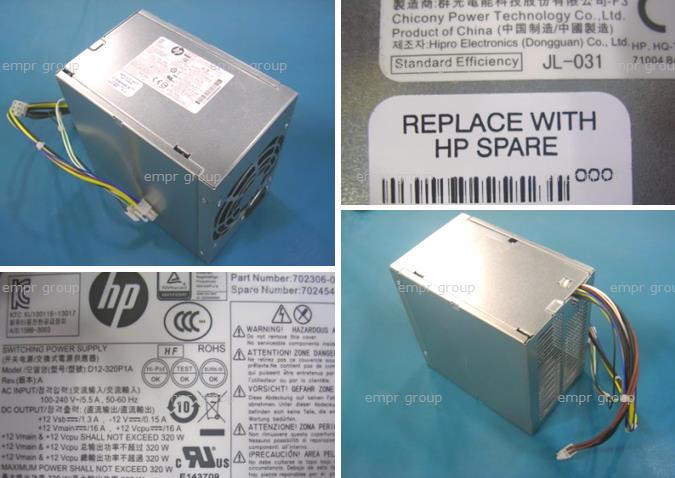 HP Z230 SMALL FORM FACTOR WORKSTATION - G3E59US Power Supply 702454-001