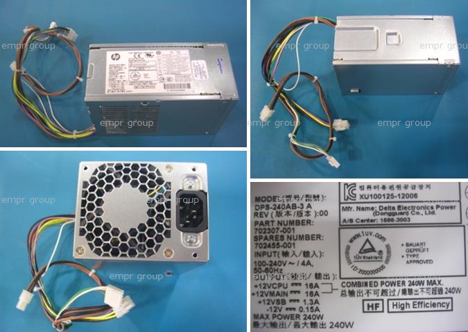 HP Z230 SMALL FORM FACTOR WORKSTATION - G3E59US Power Supply 702455-001