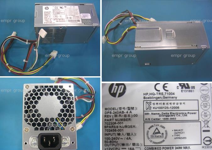 HP ELITEDESK 800 G1 BASE MODEL SMALL FORM FACTOR PC - C8N26AV Power Supply 702456-001