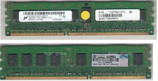 HPE Part 715282-001 HPE 4GB (1x4GB) Single Rank x4 PC3L-12800R (DDR3-1600) Registered CAS-11 Low Voltage Memory Kit. <br/><b>Option equivalent: 713981-B21</b>